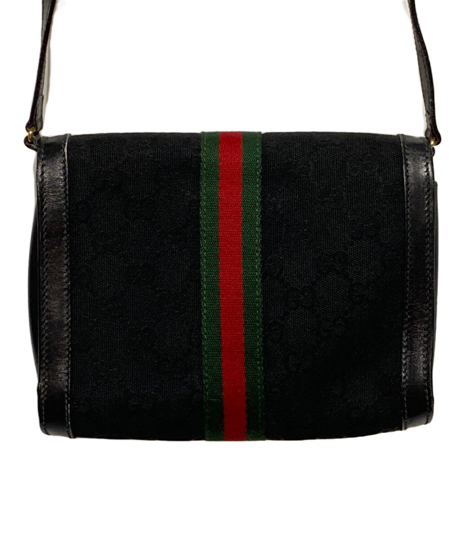 中古・古着通販】GUCCI (グッチ) シェリーライン GG柄ショルダーバッグ ブラック×レッド｜ブランド・古着通販 トレファク公式【TREFAC  FASHION】スマホサイト