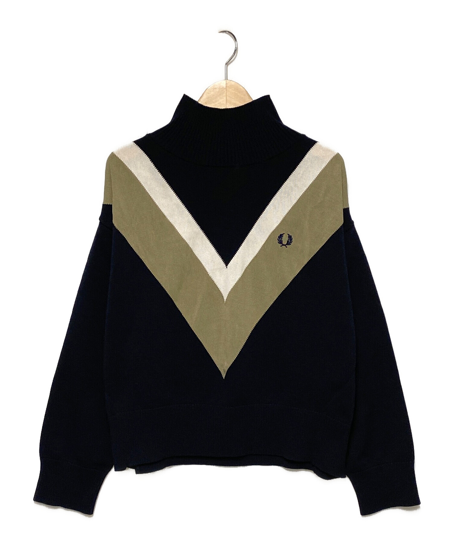 中古・古着通販】FRED PERRY (フレッドペリー) モックネックニットプルオーバー ブラック サイズ:38｜ブランド・古着通販  トレファク公式【TREFAC FASHION】スマホサイト