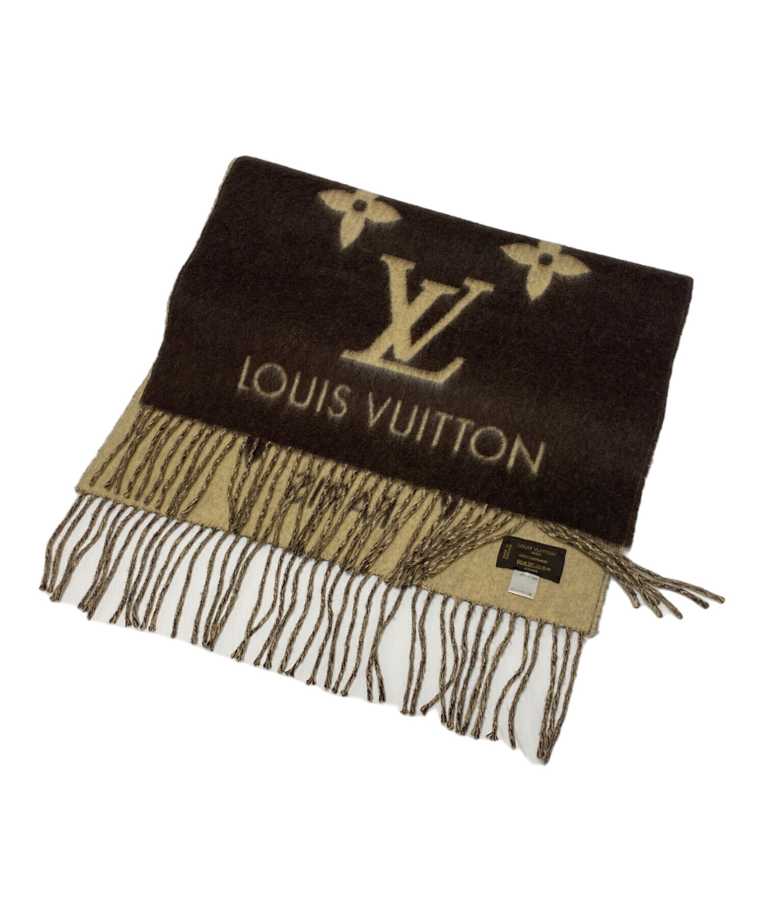 中古・古着通販】LOUIS VUITTON (ルイ ヴィトン) エシェルプ カシミアマフラー ブラウン｜ブランド・古着通販  トレファク公式【TREFAC FASHION】スマホサイト