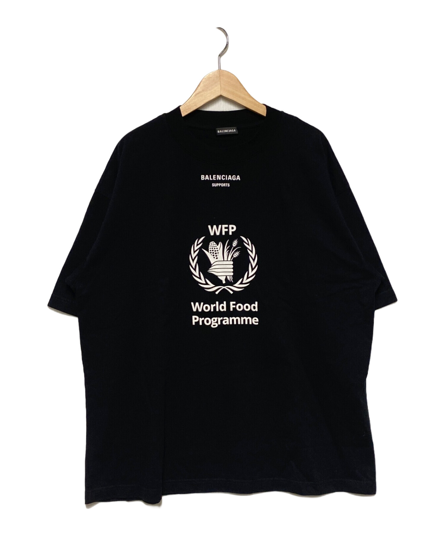 中古・古着通販】BALENCIAGA (バレンシアガ) WFPロゴプリントオーバーサイズTシャツ ブラック サイズ:M｜ブランド・古着通販  トレファク公式【TREFAC FASHION】スマホサイト