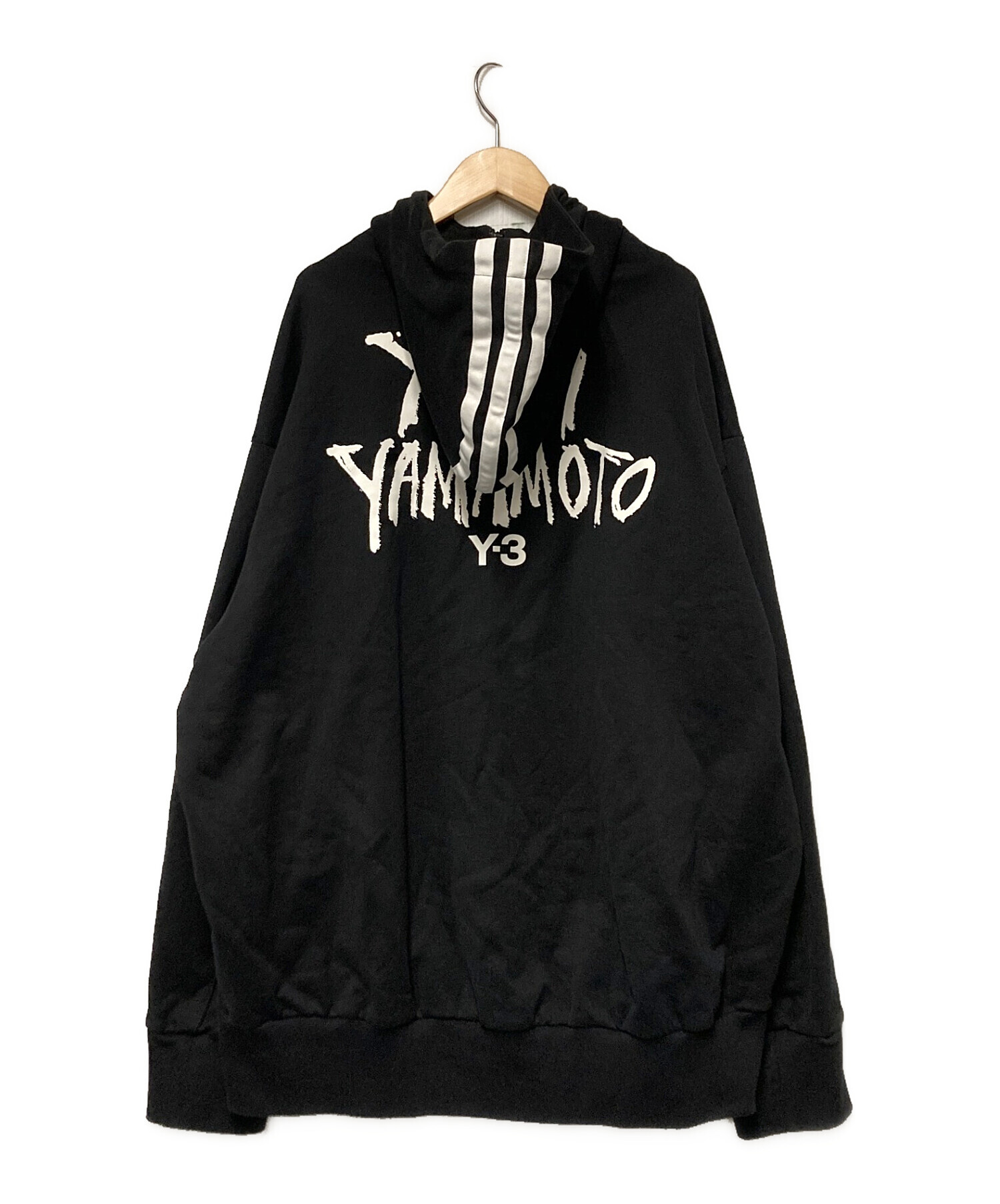 Y-3 (ワイスリー) SIGNATURE GRAPHIC HOODIE / ジップパーカー ブラック サイズ:L