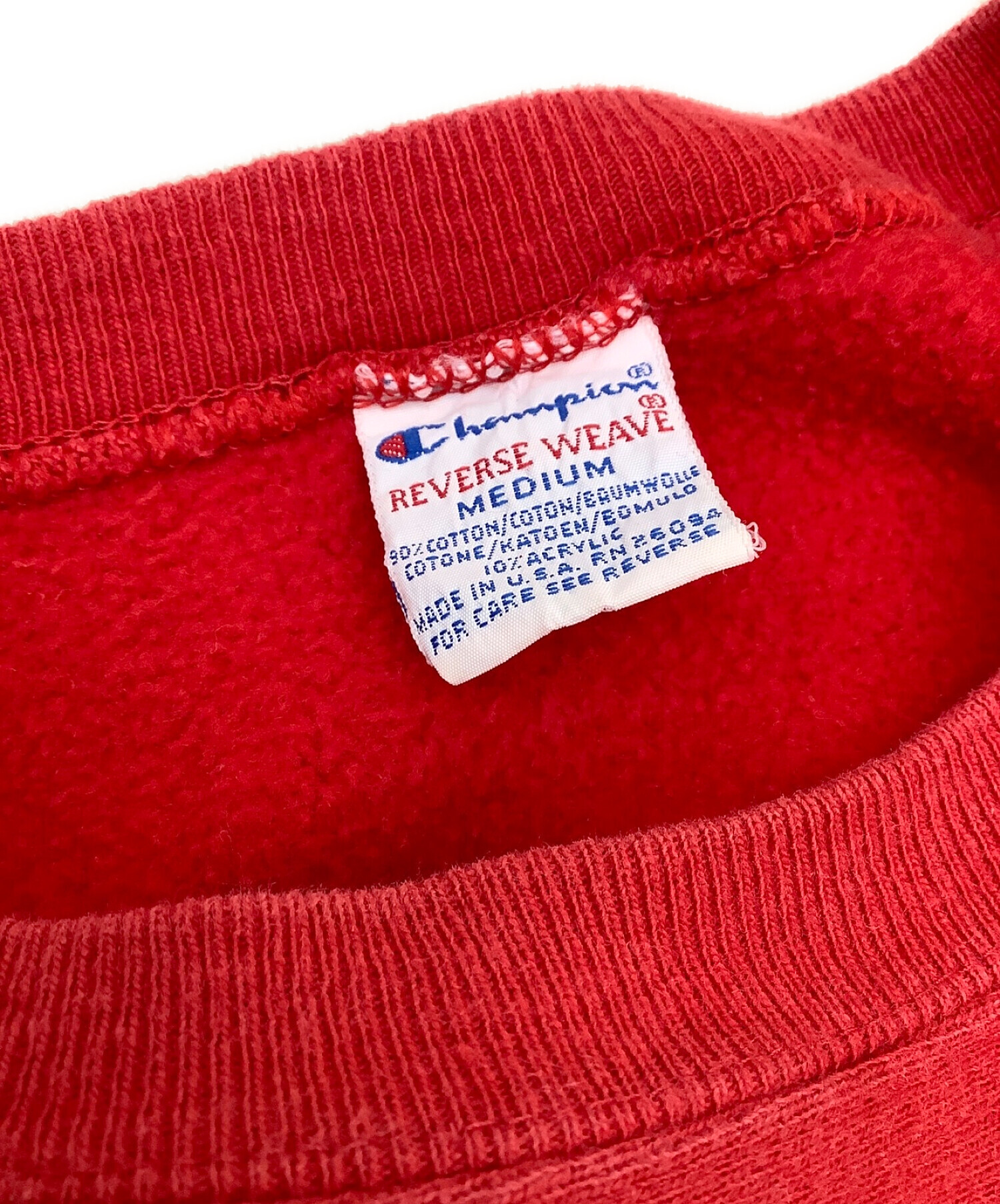 Champion REVERSE WEAVE (チャンピオン リバースウィーブ) 90年代刺繍タグスウェット レッド サイズ:M