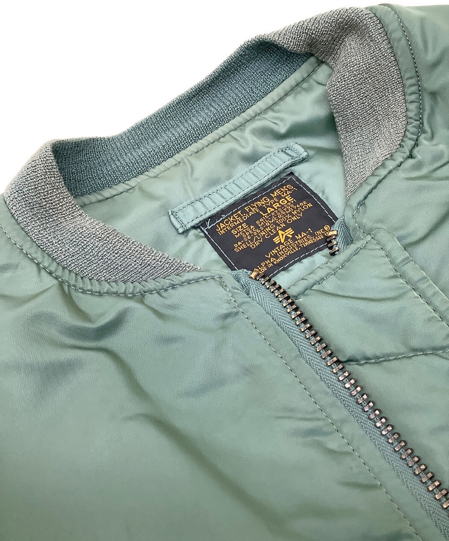 ALPHA INDUSTRIES (アルファインダストリーズ) MA-1フライトジャケット グリーン サイズ:L