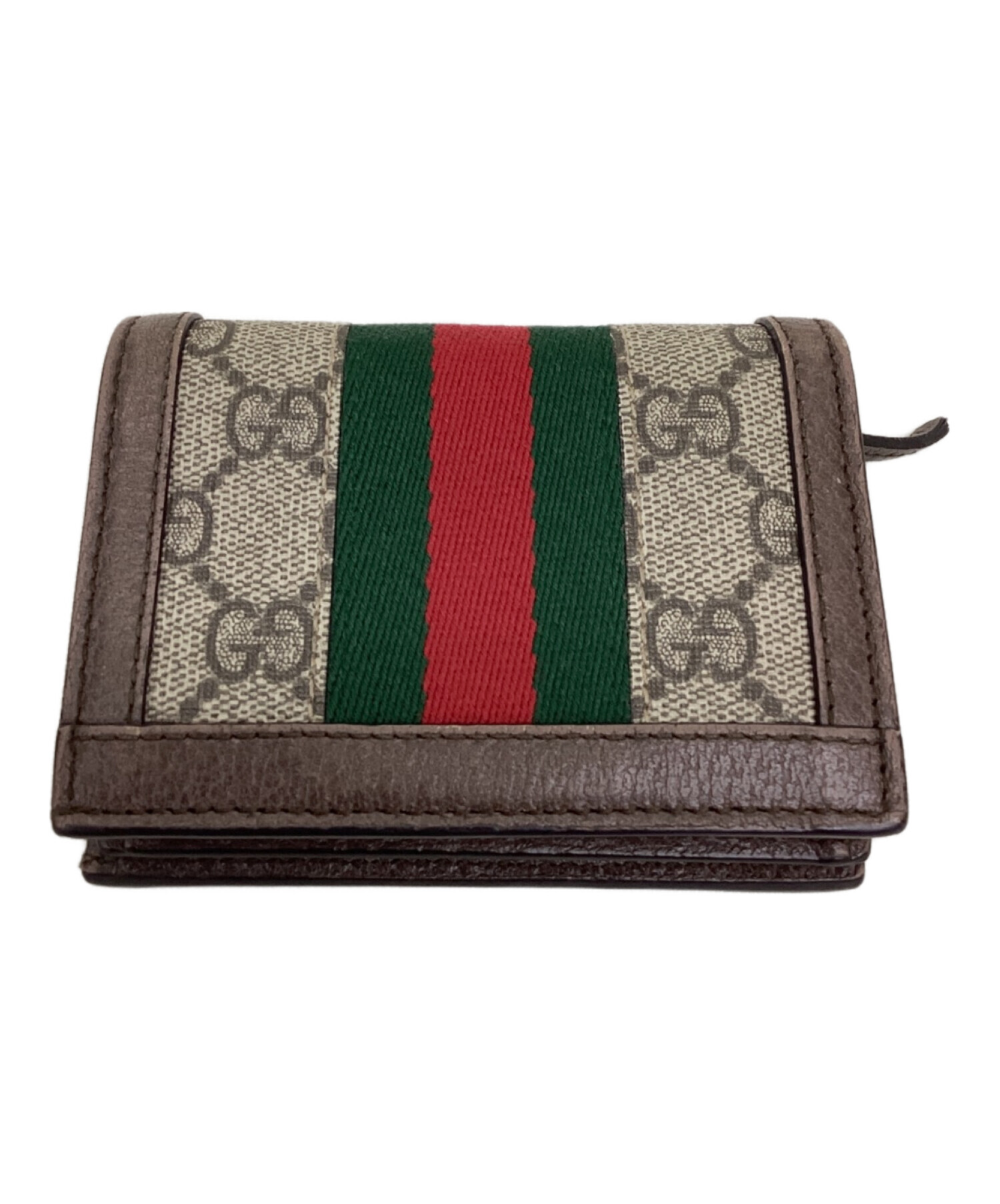 中古・古着通販】GUCCI (グッチ) 2つ折り財布 ベージュ×ブラウン×グリーン｜ブランド・古着通販 トレファク公式【TREFAC  FASHION】スマホサイト