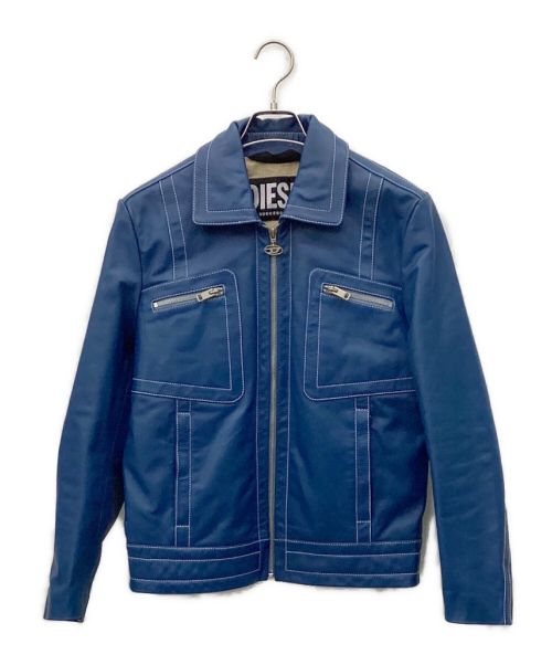 【中古・古着通販】DIESEL (ディーゼル) シングルレザージャケット ブルー サイズ:XS｜ブランド・古着通販 トレファク公式【TREFAC  FASHION】スマホサイト