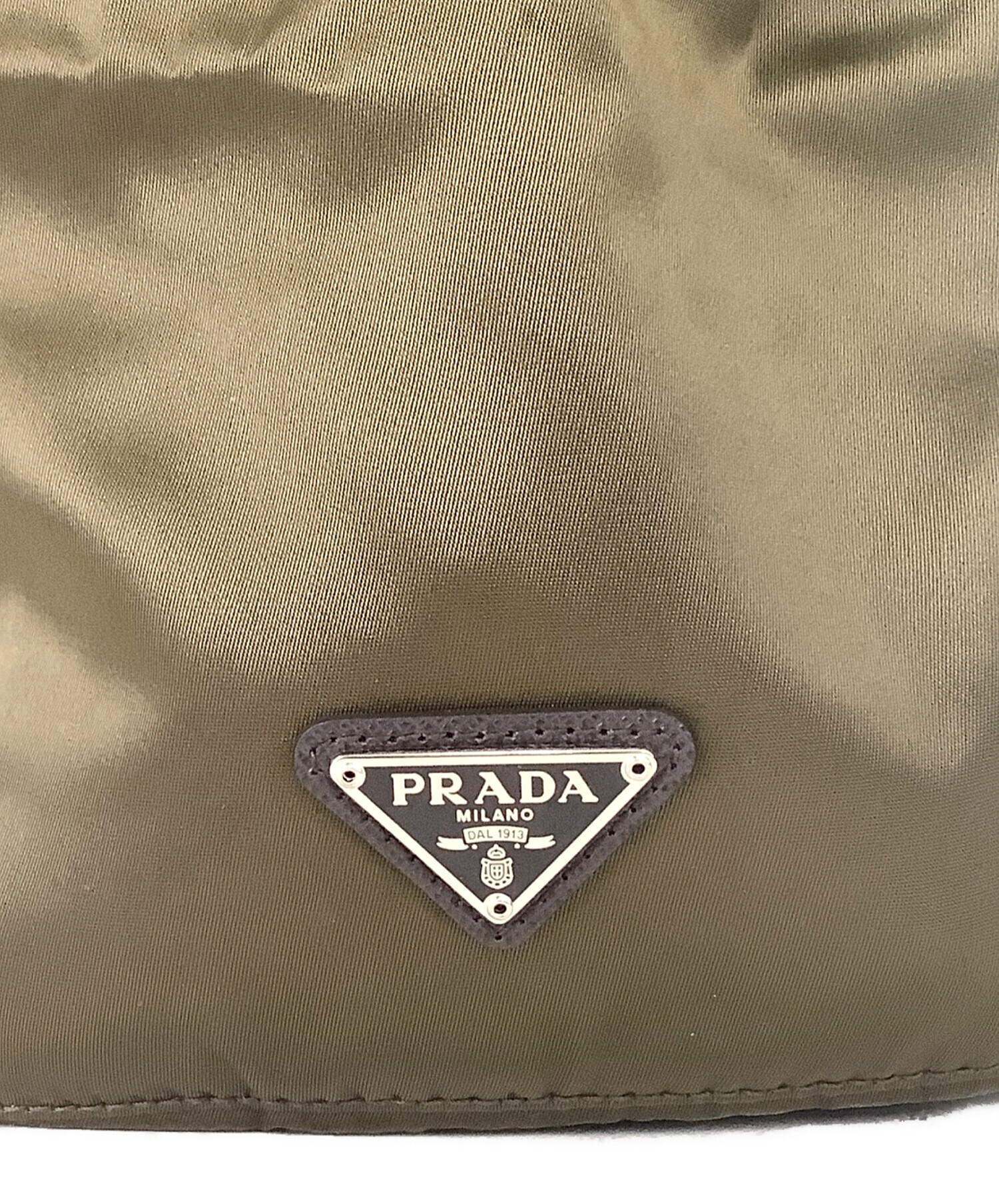 PRADA (プラダ) 巾着ポーチ カーキ サイズ:FREE