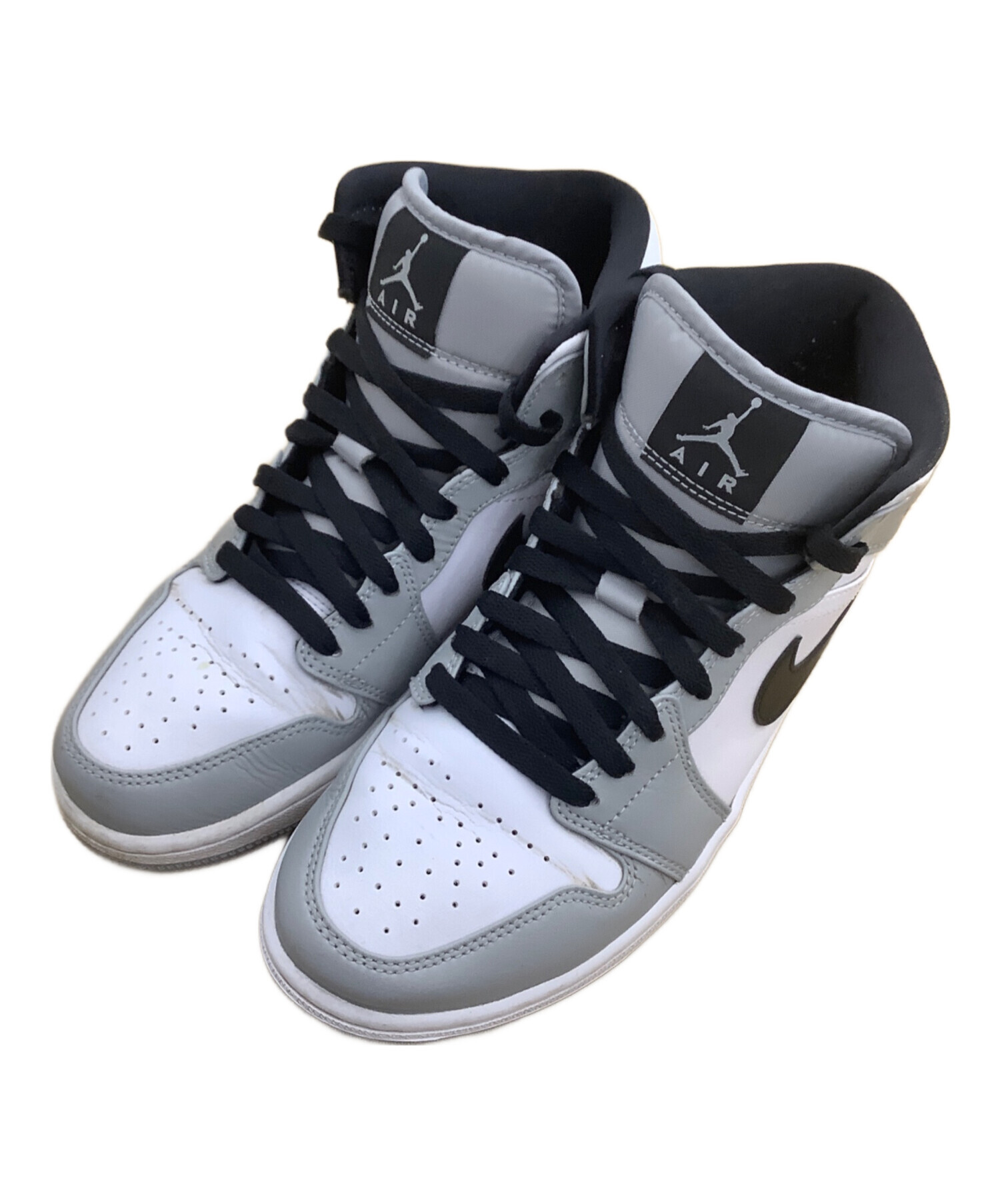 中古・古着通販】NIKE (ナイキ) ミッドカットスニーカー Nike Air Jordan 1（エアジョーダン1 ）Mid グレー×ホワイト  サイズ:US8｜ブランド・古着通販 トレファク公式【TREFAC FASHION】スマホサイト