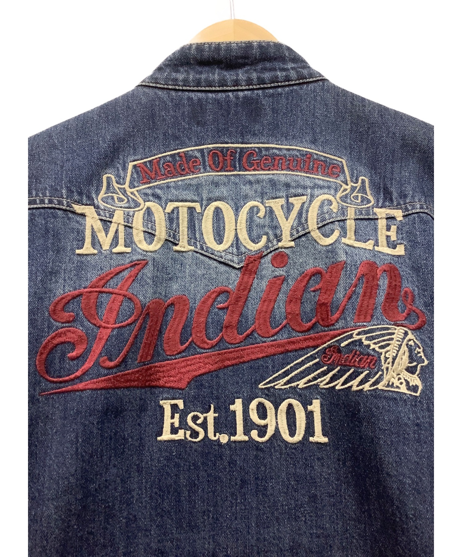 INDIAN MOTORCYCLE (インディアンモーターサイクル) デニムジャケット インディゴ サイズ:L
