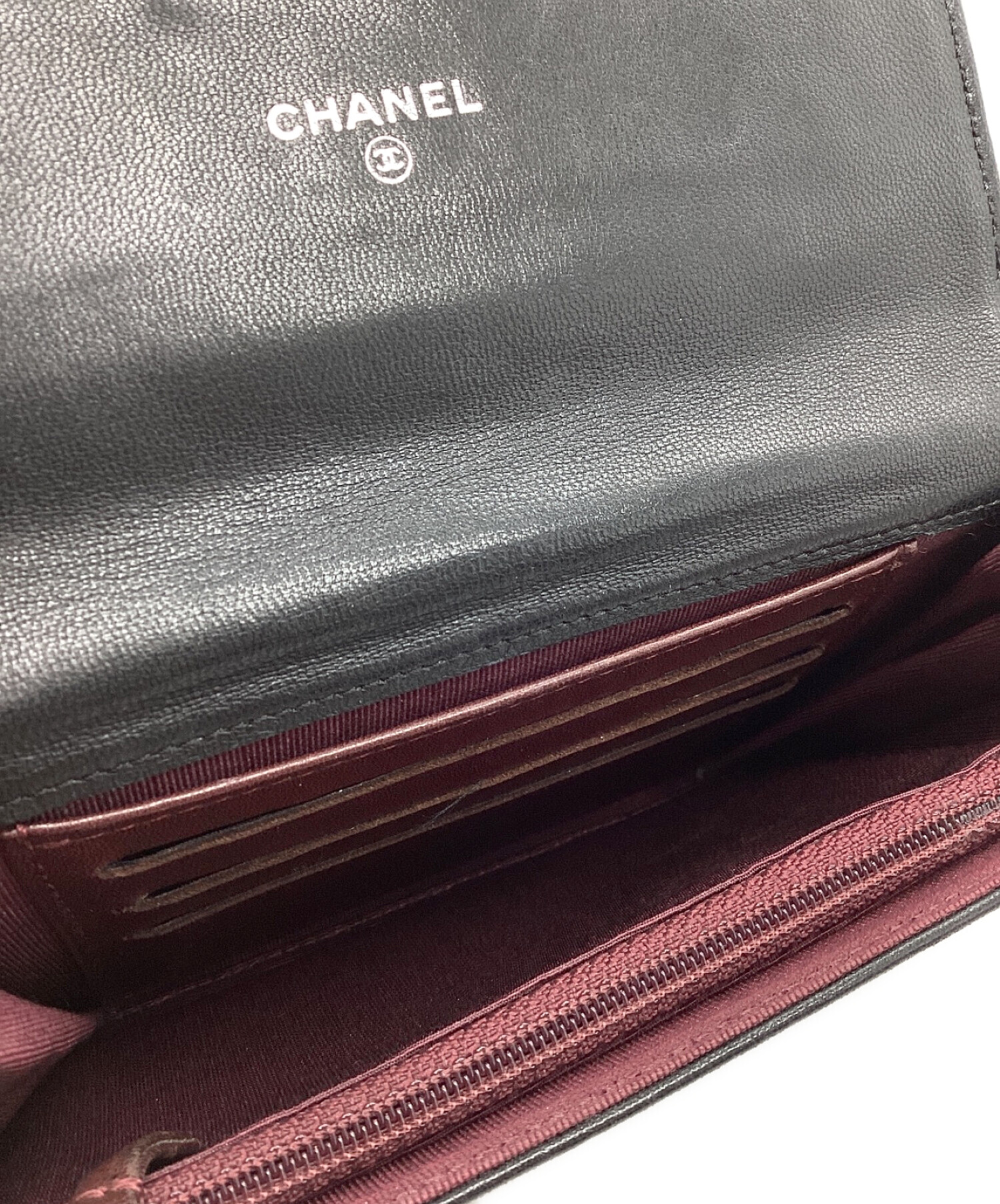 中古・古着通販】CHANEL (シャネル) 2つ折り財布 ブラック｜ブランド