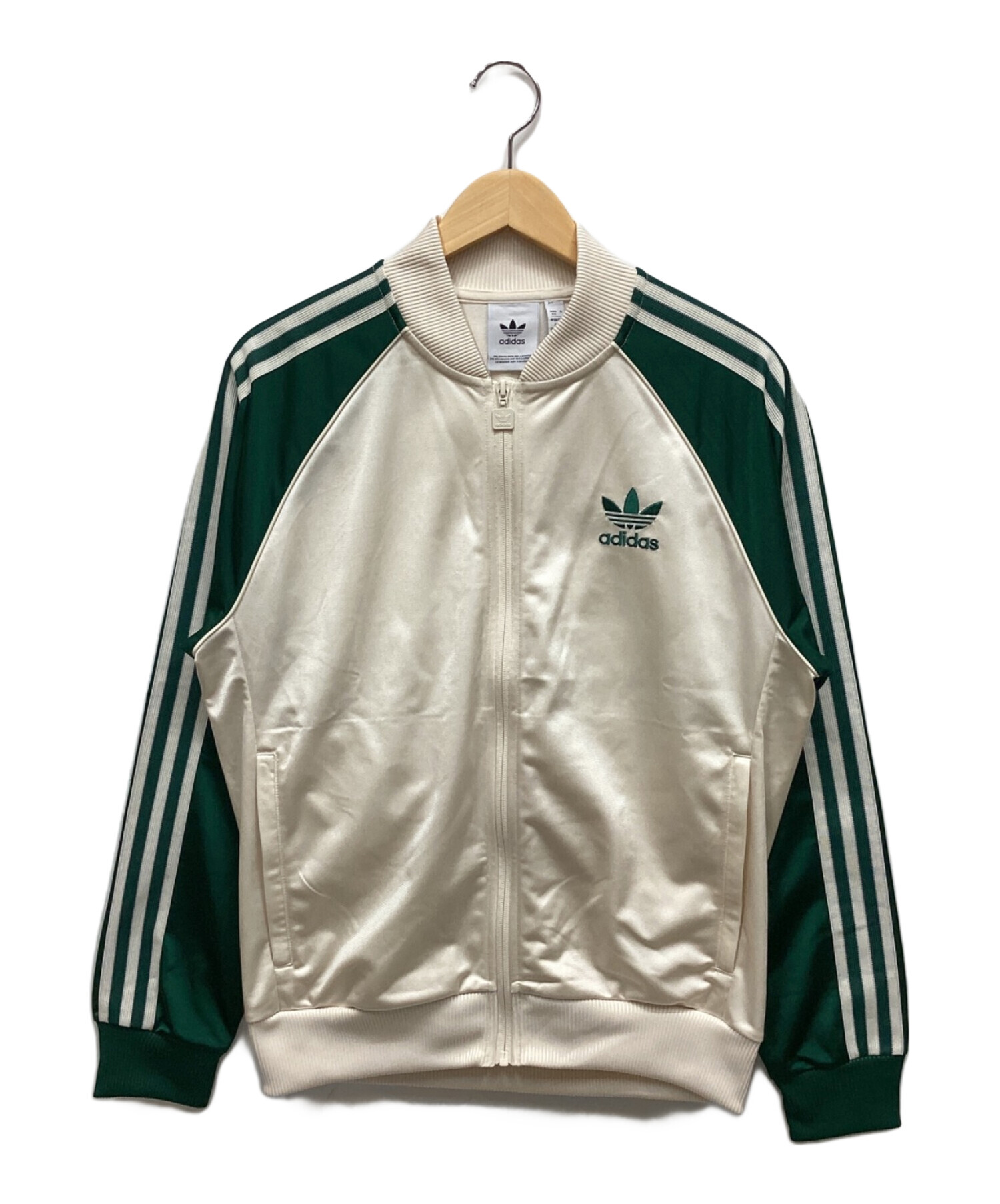 adidas Originals (アディダスオリジナル) トラックジャケット ホワイト×グリーン サイズ:XL