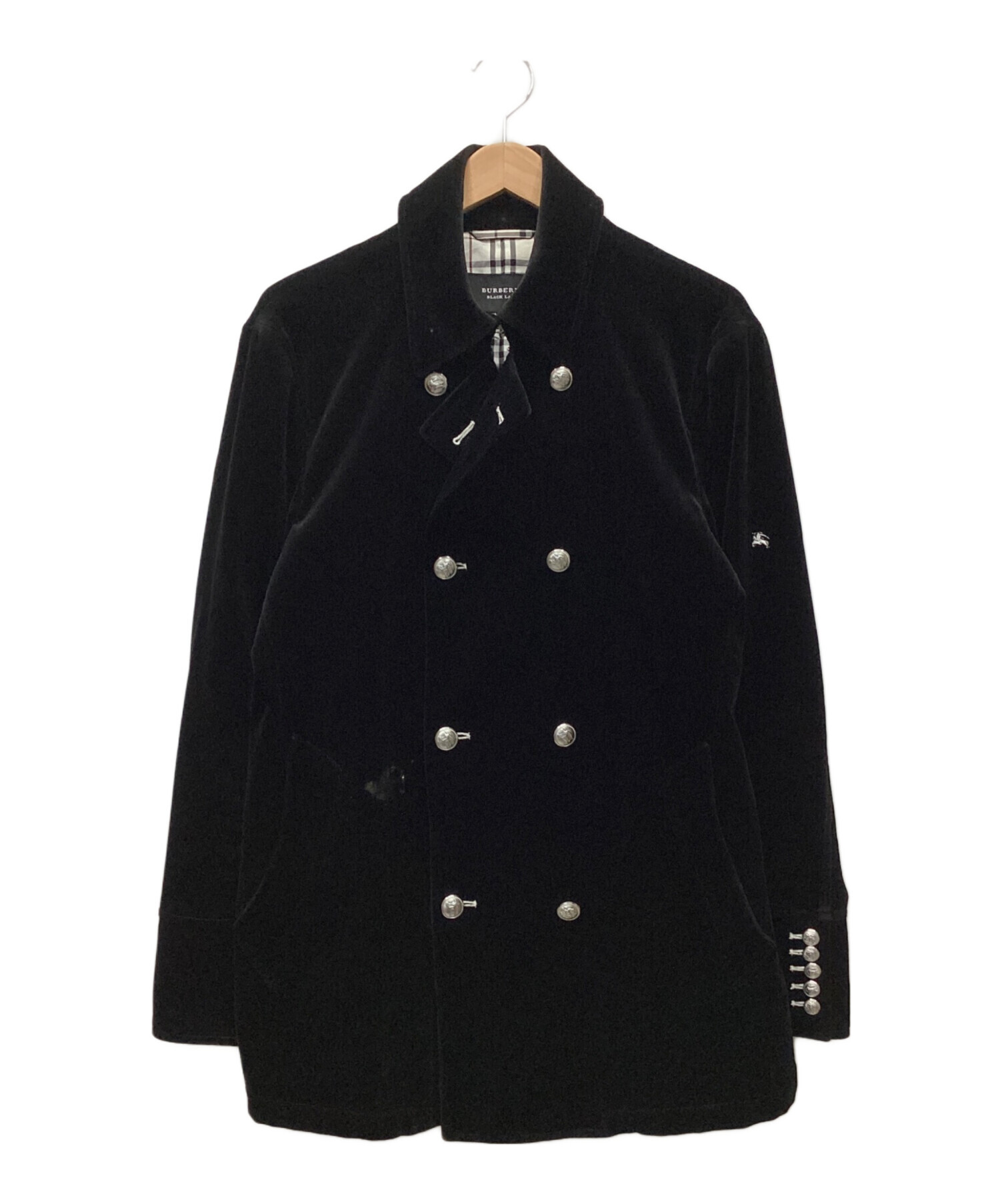 中古・古着通販】BURBERRY BLACK LABEL (バーバリーブラックレーベル) ベロアジャケット ブラック サイズ:L｜ブランド・古着通販  トレファク公式【TREFAC FASHION】スマホサイト