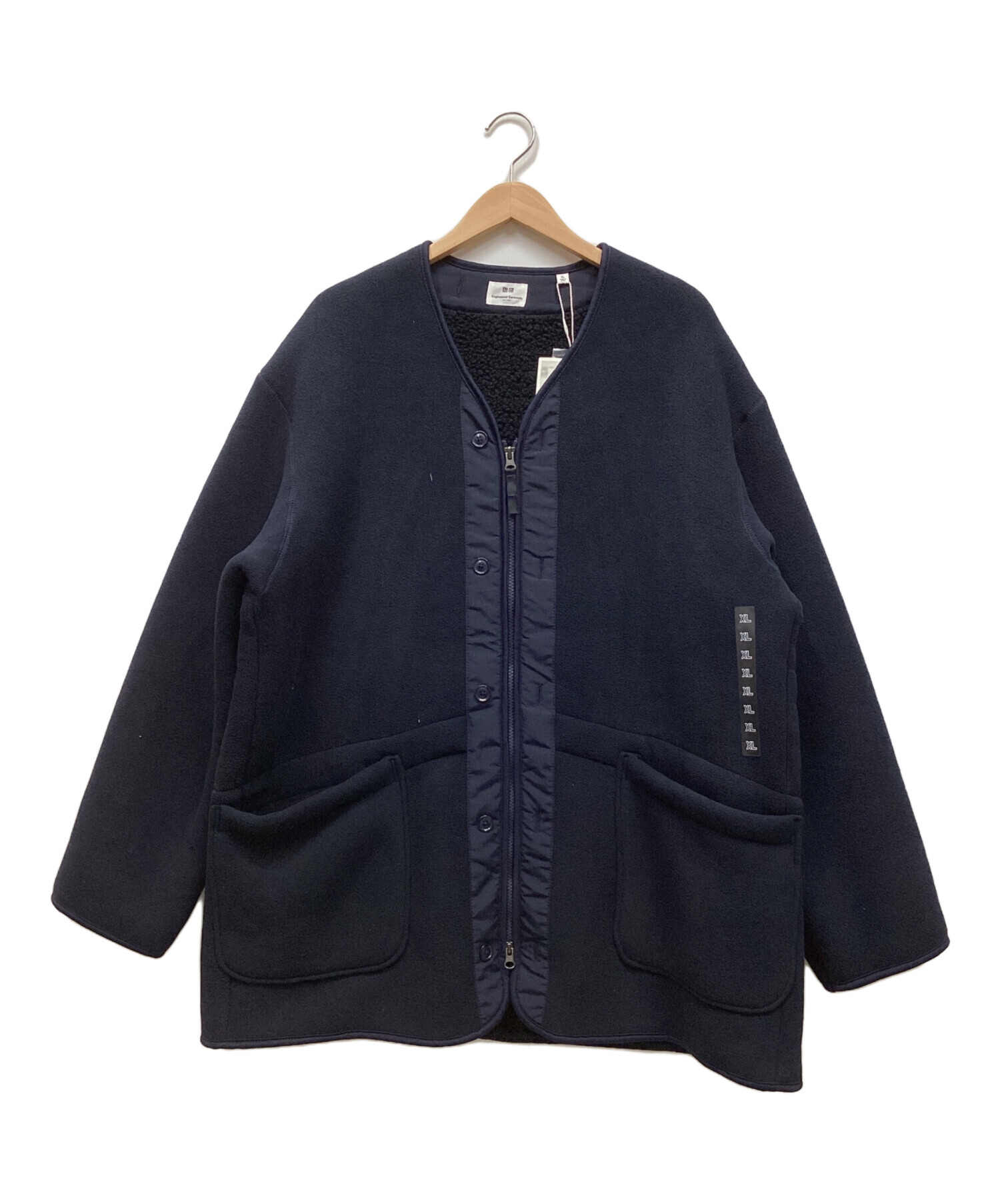 Engineered Garments (エンジニアド ガーメンツ) UNIQLO (ユニクロ) ノーカラーコート ネイビー サイズ:XL 未使用品