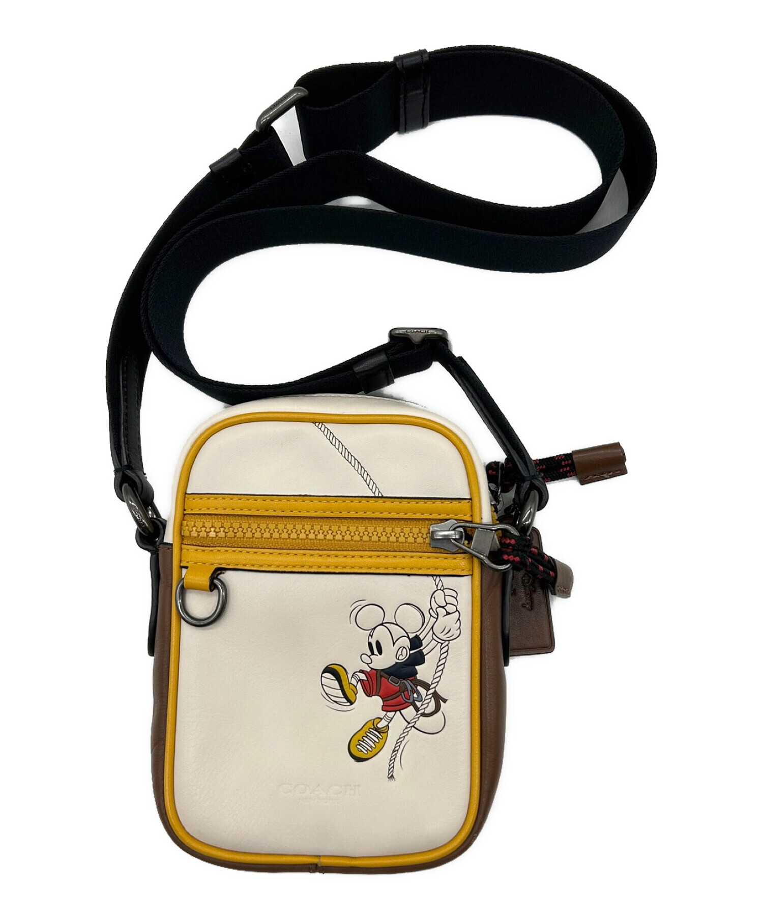 COACH (コーチ) DISNEY (ディズニー) ショルダーバッグ ミッキーマウス ブラウン×イエロー