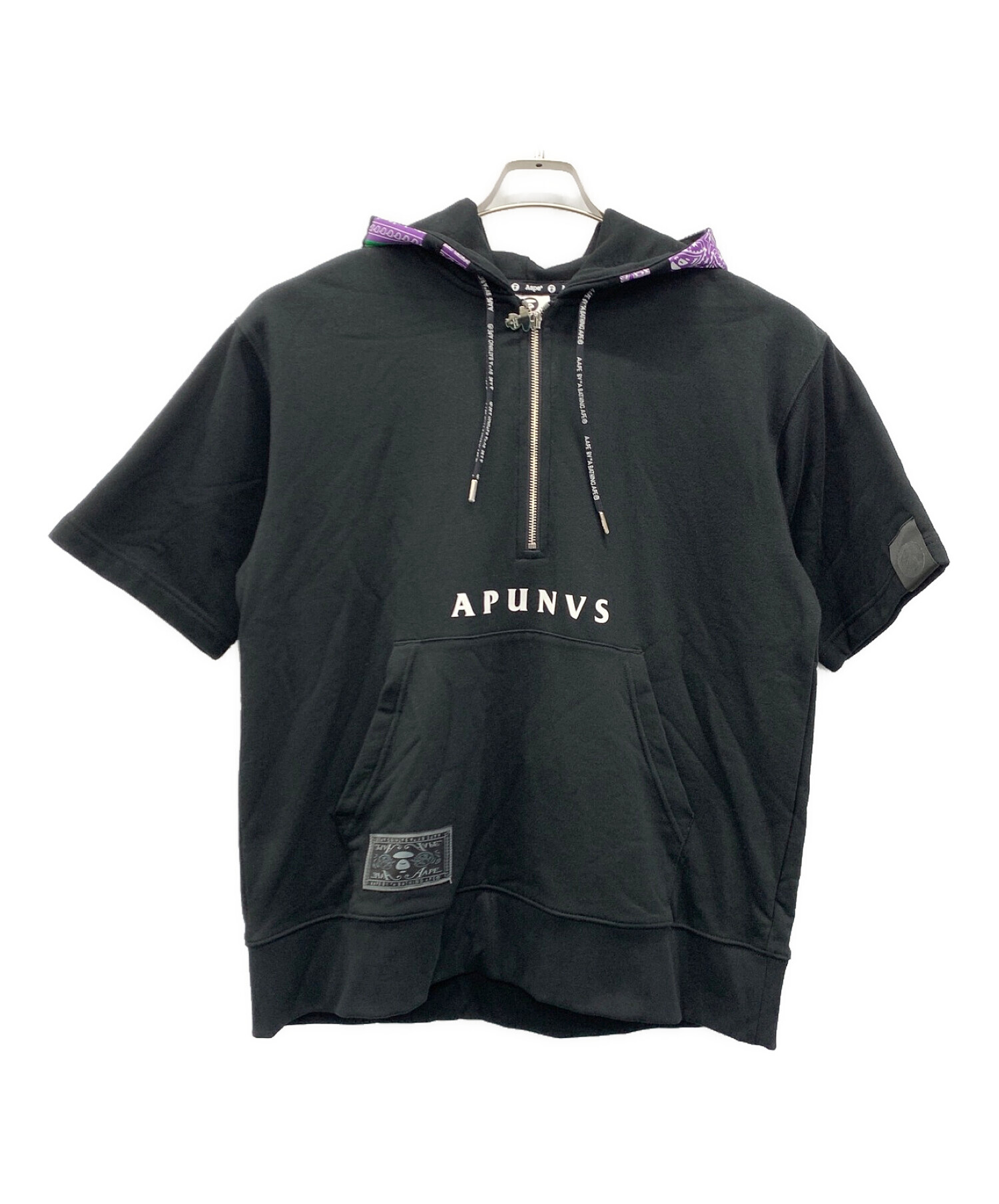 Aape BY A BATHING APE (エーエイプ バイ アベイシングエイプ) ハーフジップパーカー ブラック サイズ:M