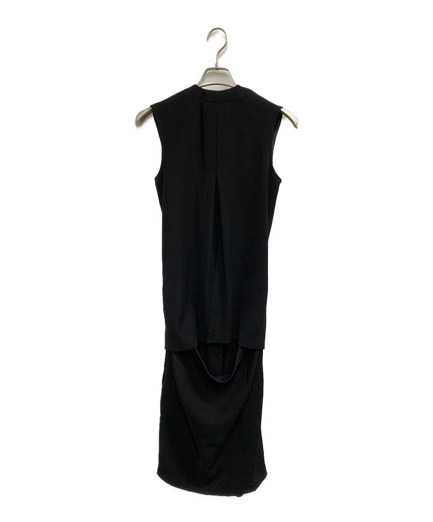 カラーブラックヨーコチャン　ワンピース ドレス　ノースリーブ　黒　36サイズ