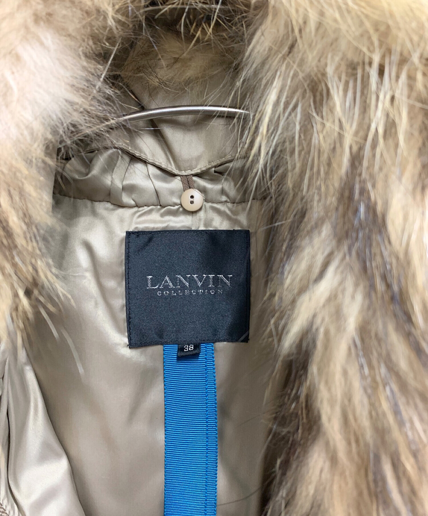 LANVIN COLLECTION (ランバンコレクション) ラクーンファーダウンコート ベージュ サイズ:38