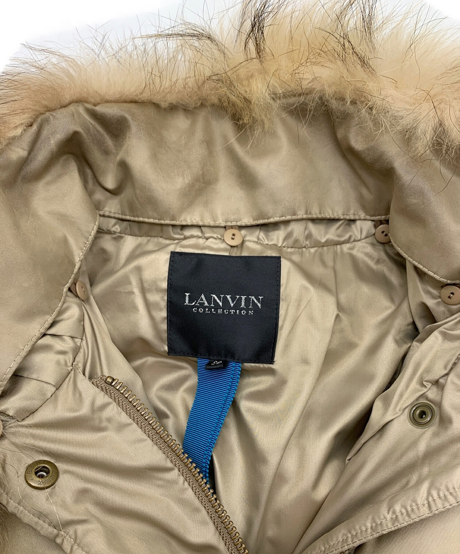 LANVIN COLLECTION (ランバンコレクション) ラクーンファーダウンコート ベージュ サイズ:38