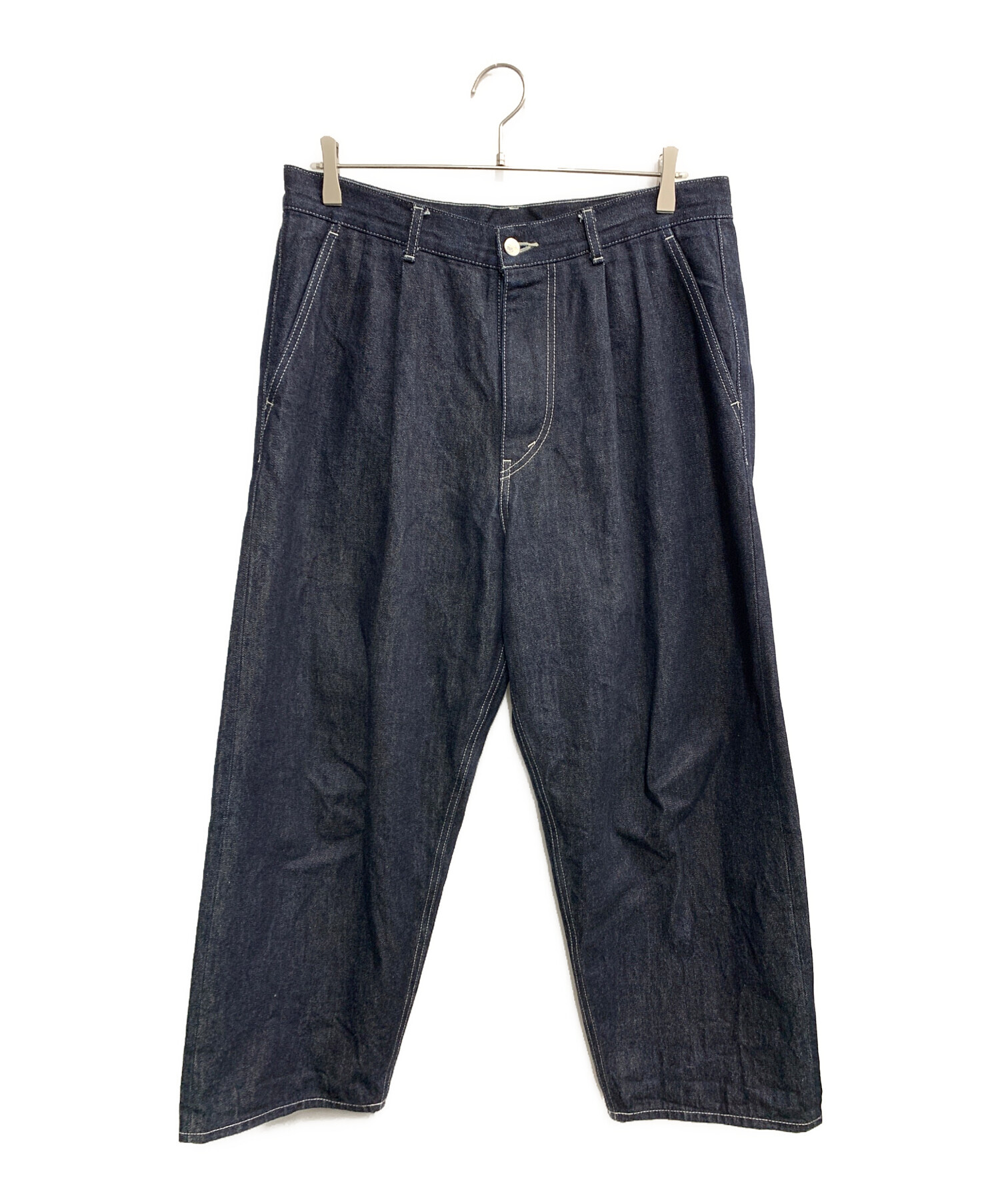 Graphpaper (グラフペーパー) Selvage Denim Two Tuck Tapered Pants (セルビッチデニム 2タック  テーパードパンツ) インディゴ サイズ:3