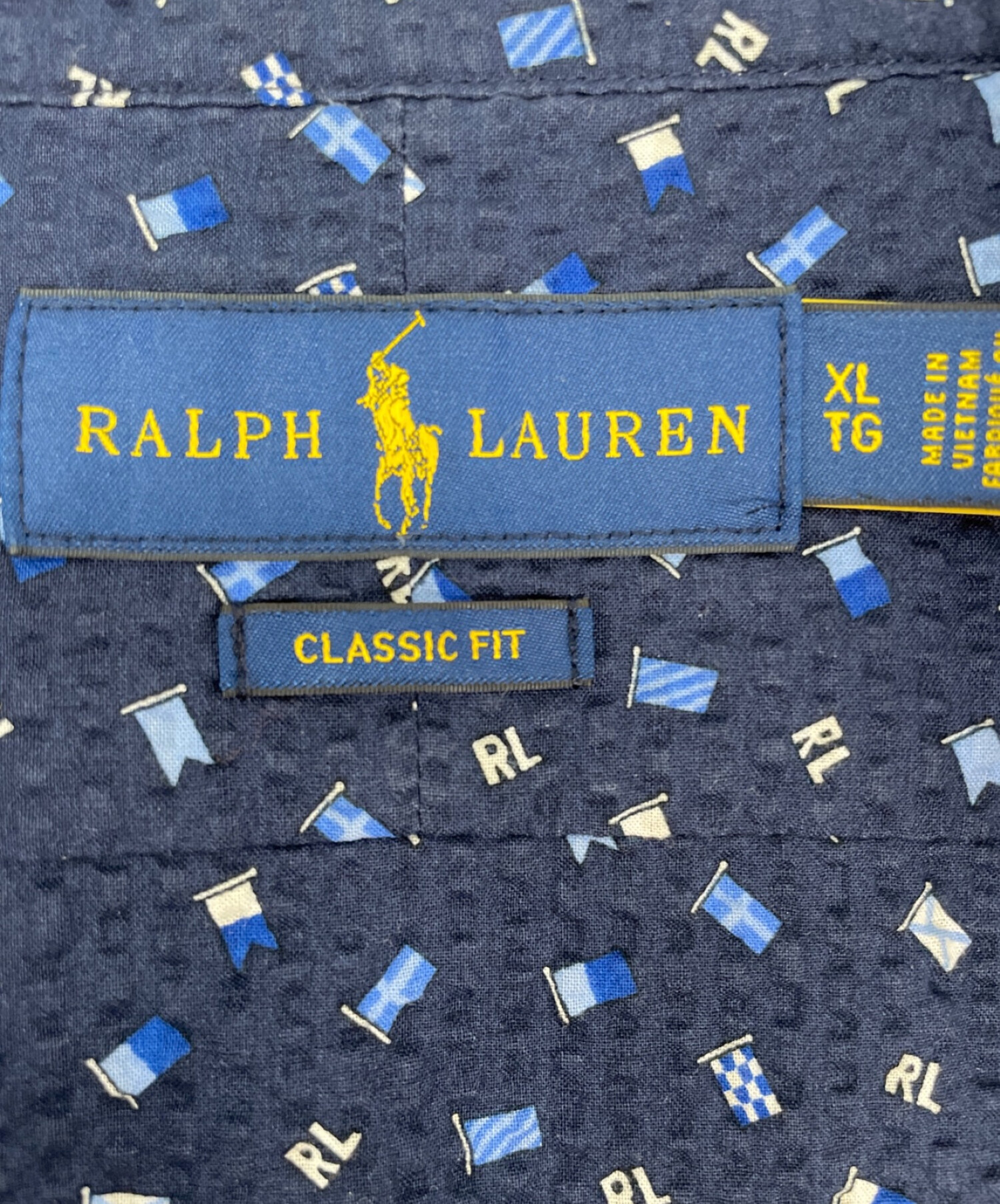 中古・古着通販】RALPH LAUREN (ラルフローレン) 半袖シャツ ネイビー