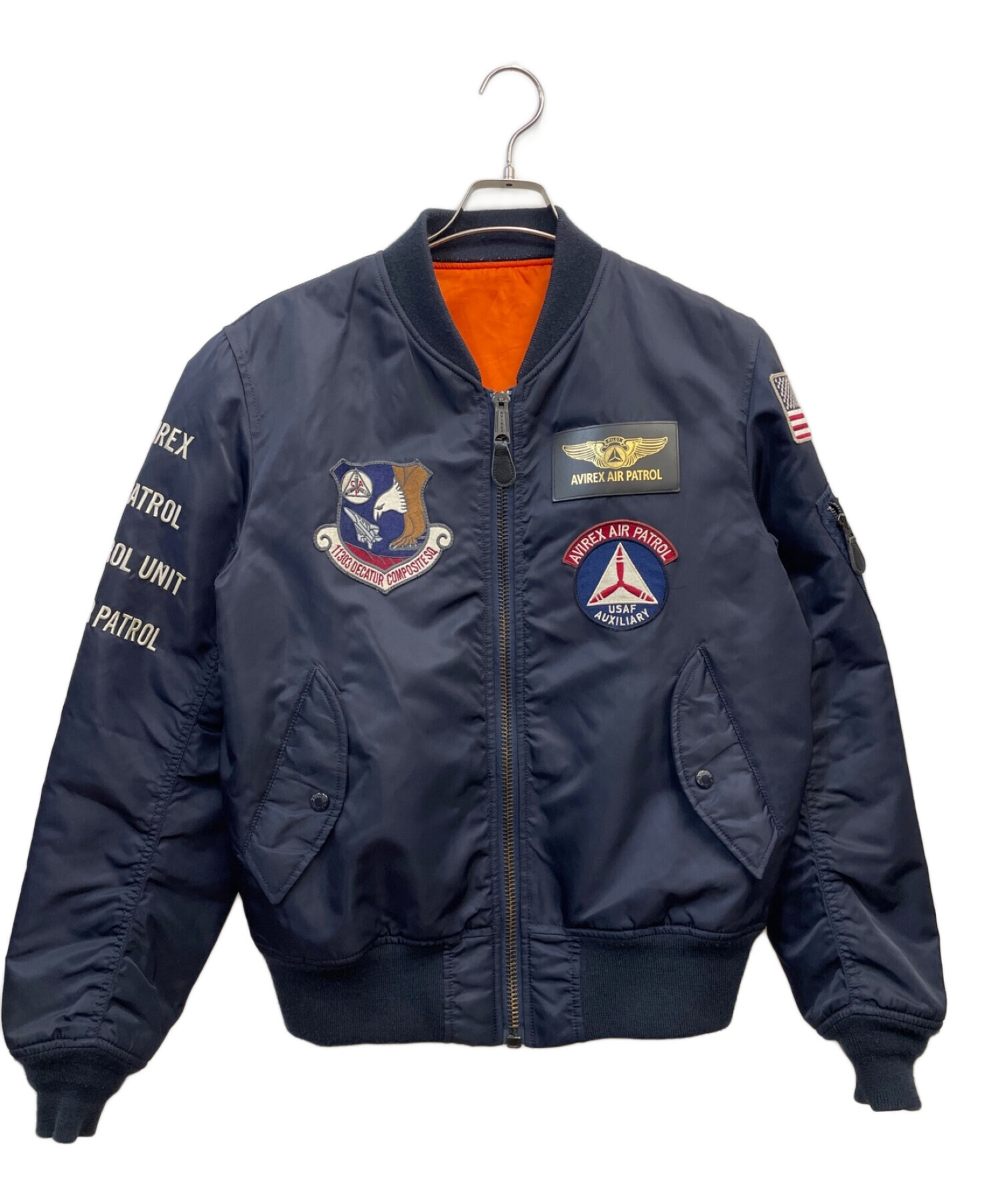 AVIREX (アヴィレックス) MA-1 CIVIL AIR PATROL オレンジ×ネイビー サイズ:L