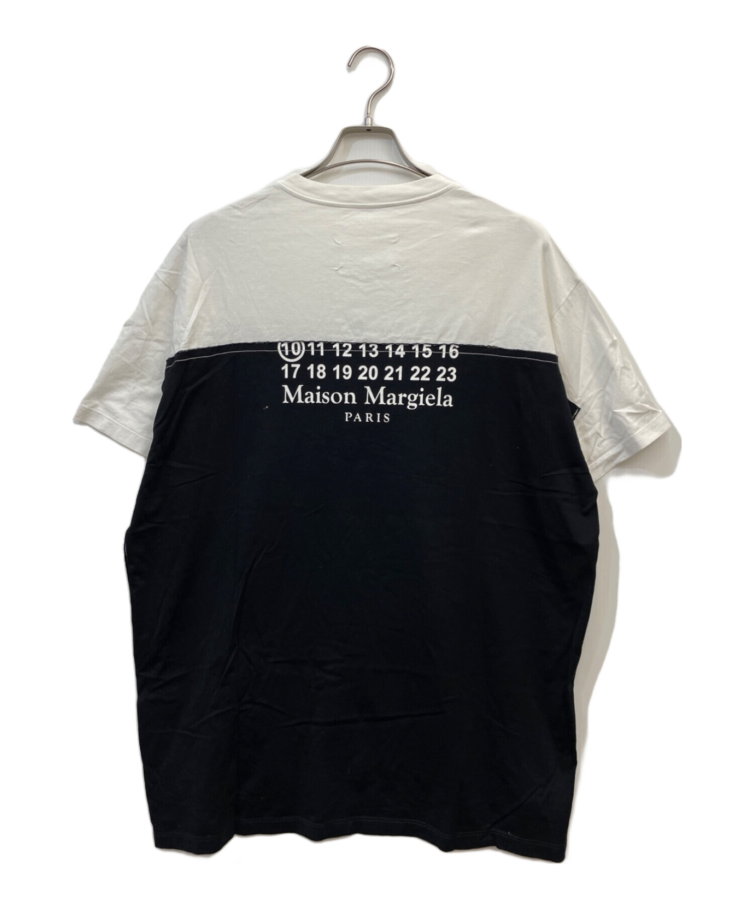 中古・古着通販】Maison Margiela (メゾンマルジェラ) オーバーサイズTシャツ ブラック×ホワイト サイズ:44｜ブランド・古着通販  トレファク公式【TREFAC FASHION】スマホサイト