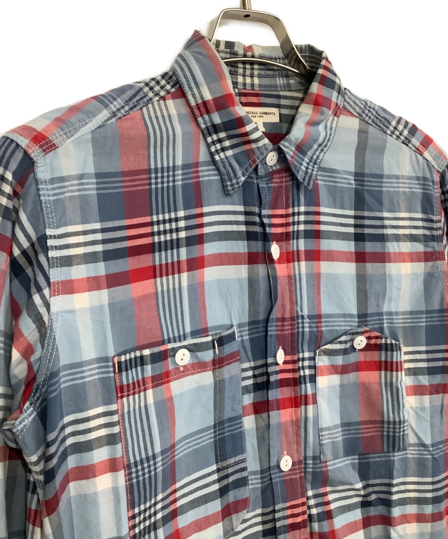 Engineered Garments (エンジニアドガーメンツ) チェックシャツ ブルー×レッド サイズ:S