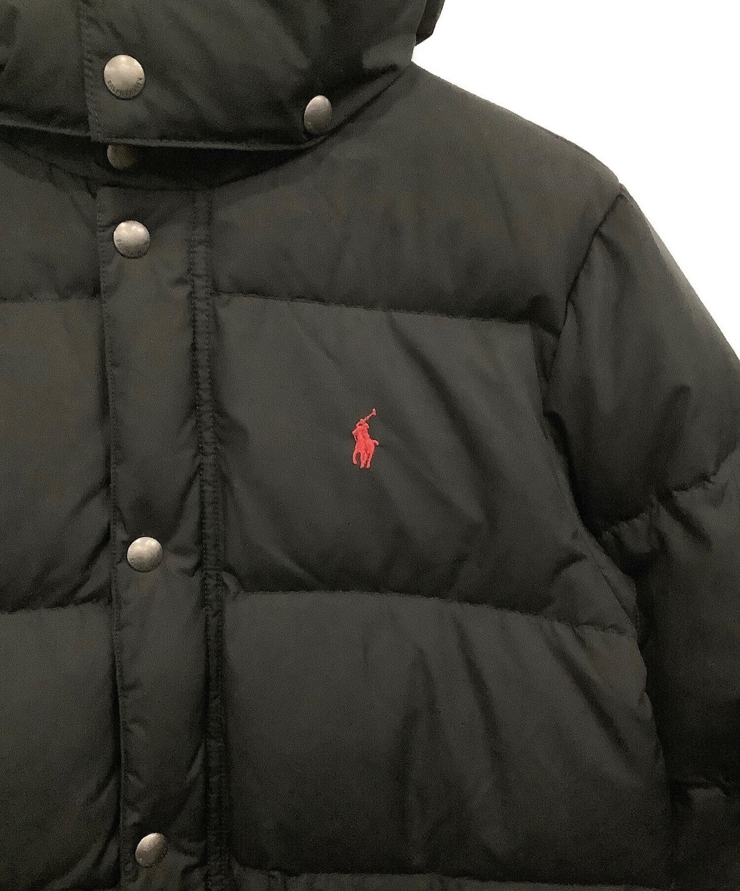 POLO RALPH LAUREN (ポロ・ラルフローレン) フーデッドダウンジャケット ブラック サイズ:M（10－12）