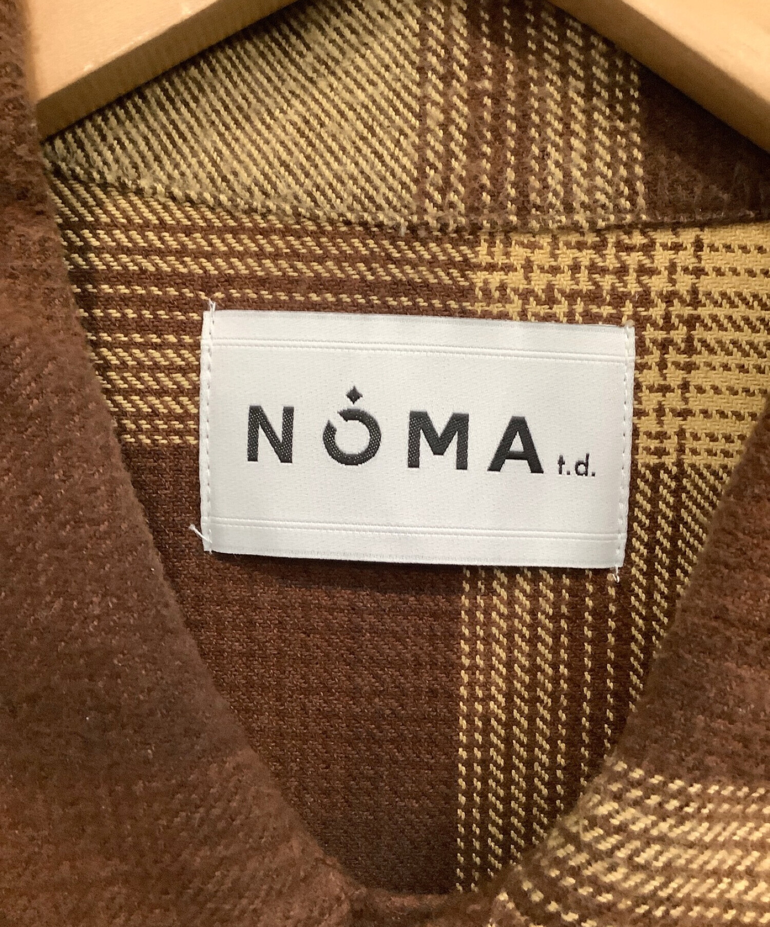 NOMA t.d. (ノーマティーディー) ビッグシルエットシャツ ブラウン×イエロー サイズ:2