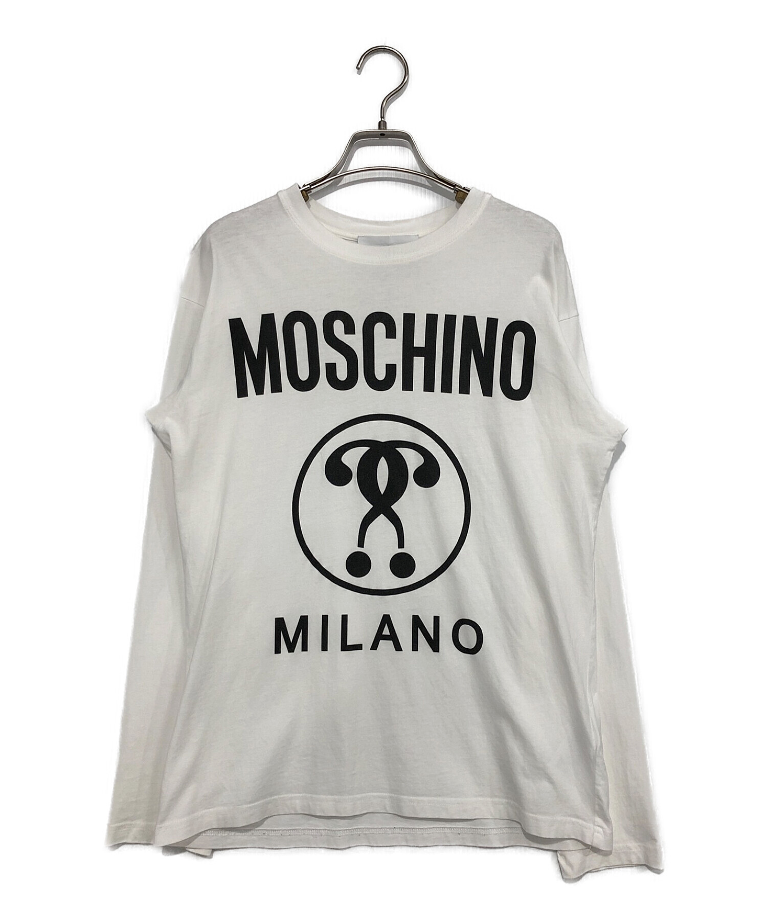 MOSCHINO (モスキーノ) カットソー ホワイト×ブラック サイズ:表記なし