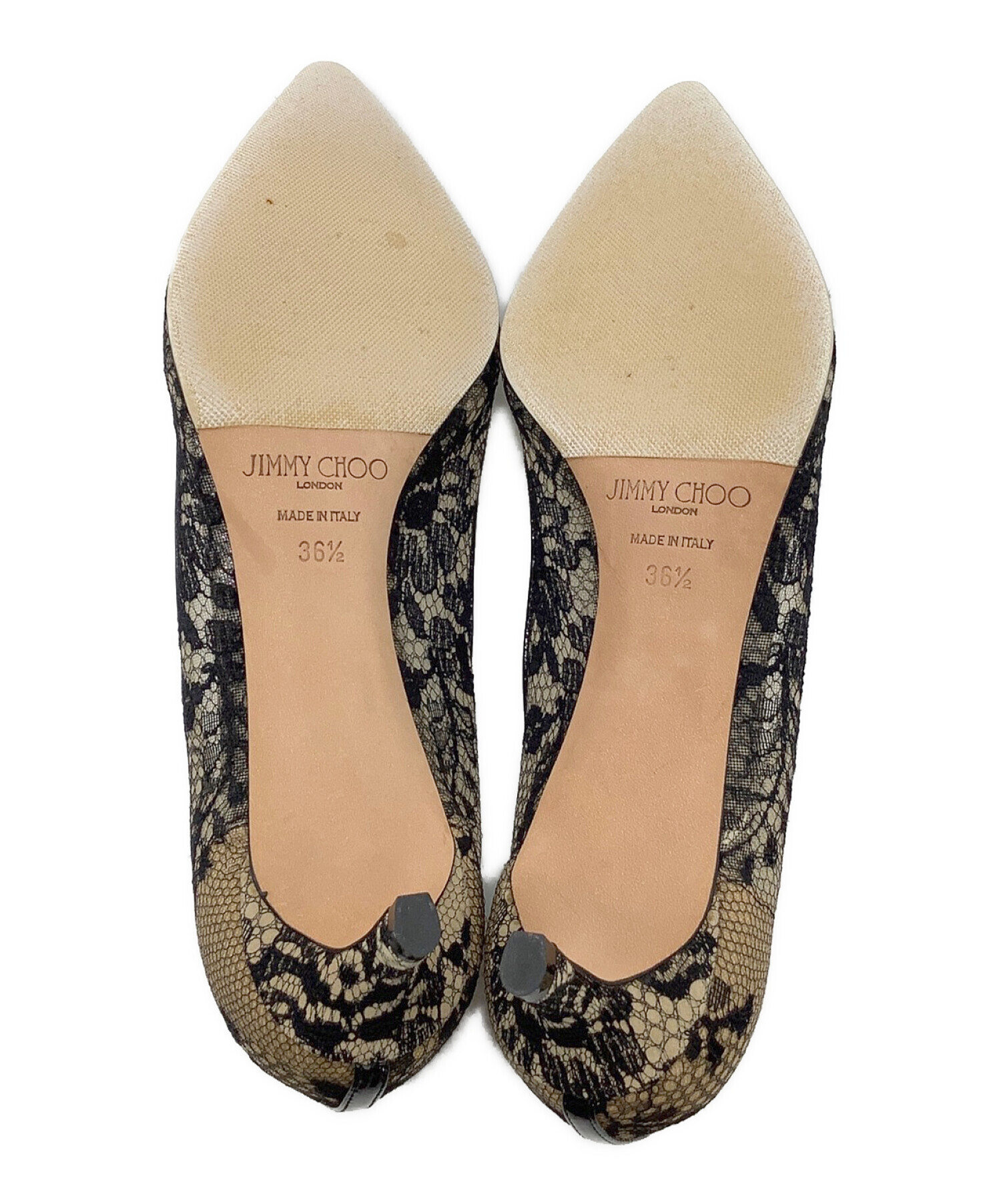 中古・古着通販】JIMMY CHOO (ジミーチュウ) レースパンプス ブラック