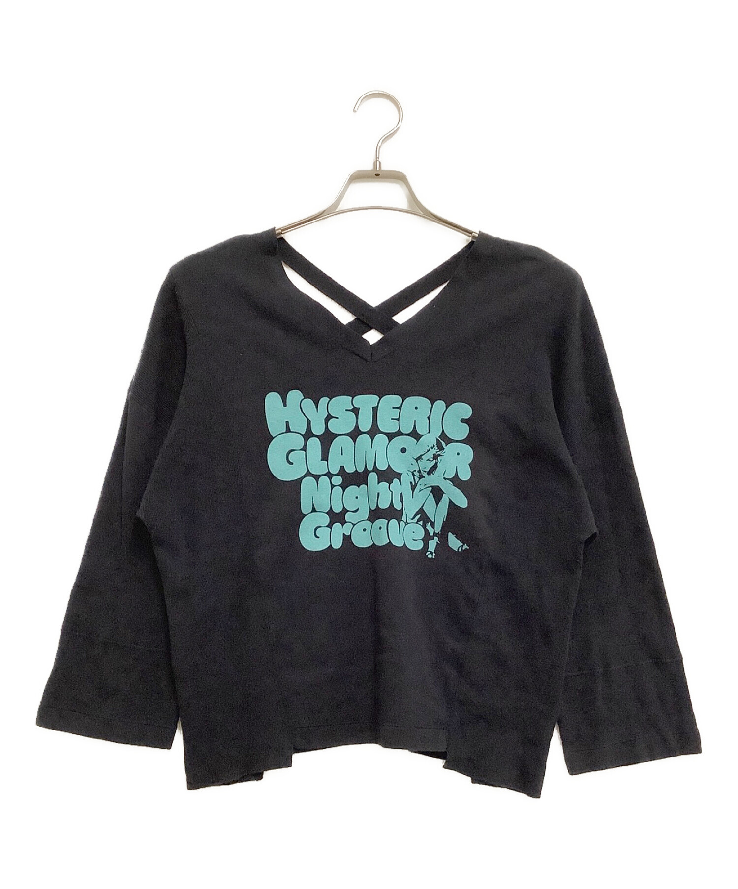 中古・古着通販】Hysteric Glamour (ヒステリックグラマー) Vネックニット ブラック サイズ:FREE｜ブランド・古着通販  トレファク公式【TREFAC FASHION】スマホサイト