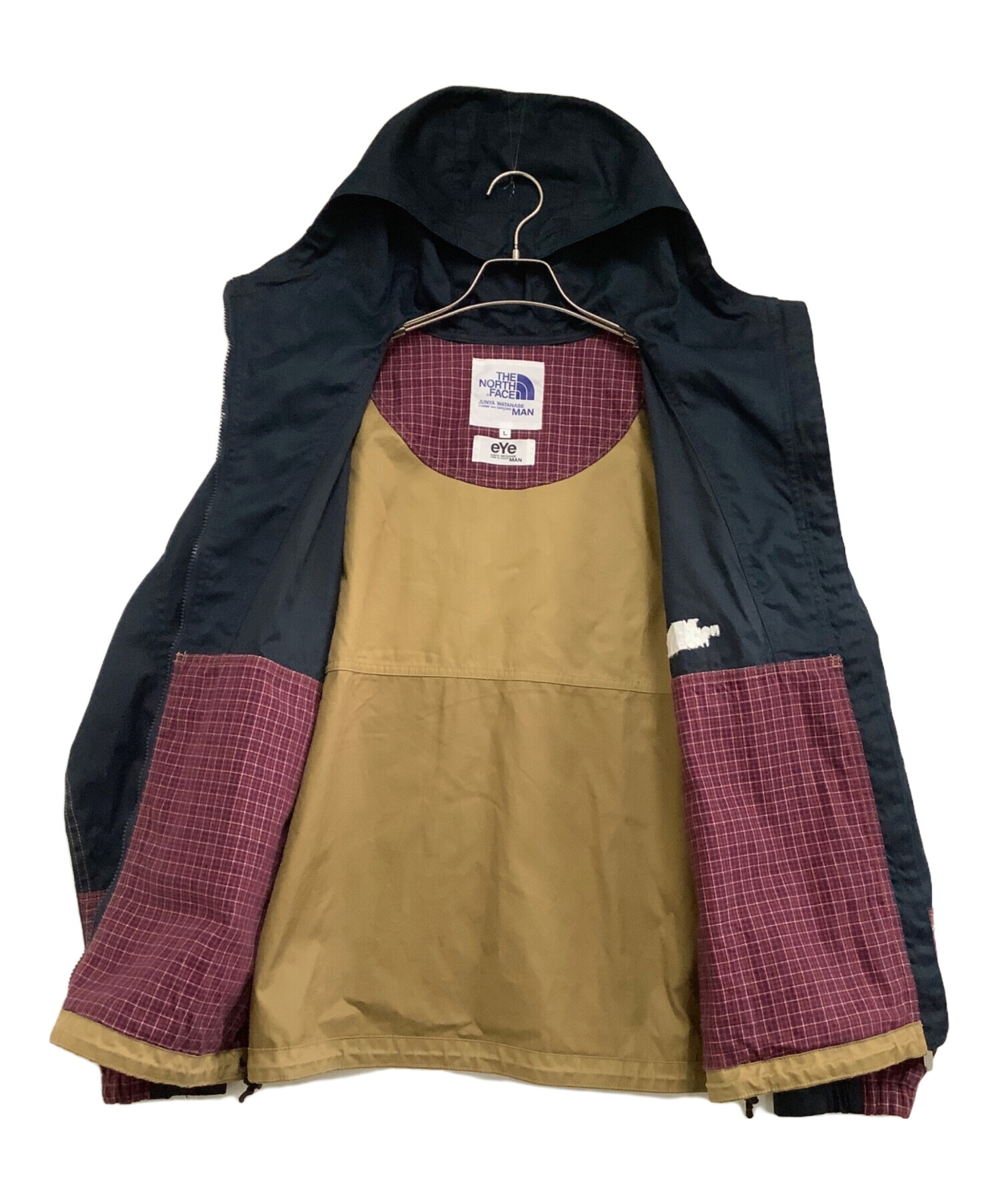 THE NORTH FACE (ザ ノース フェイス) COMME des GARCONS JUNYA WATANABE MAN (コム デ  ギャルソン ジュンヤ ワタナベ マン) マウンテンパーカー ネイビー×ベージュ サイズ:L