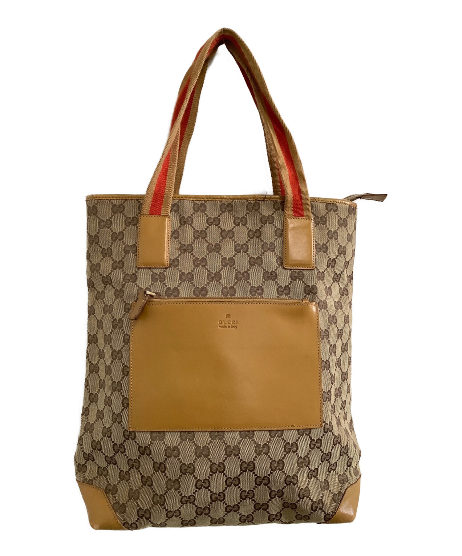 中古・古着通販】GUCCI (グッチ) レザートートバッグ ベージュ