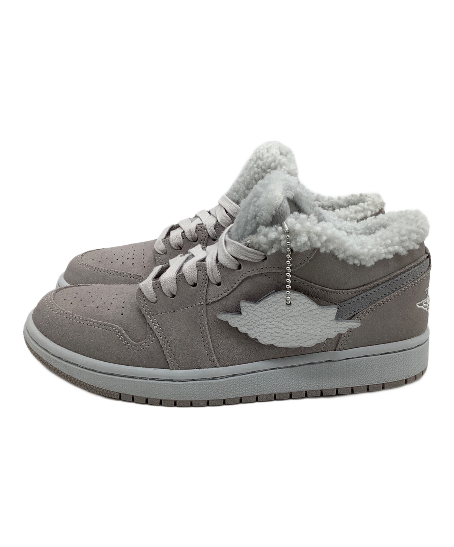 NIKE (ナイキ) スニーカー　AIR JORDAN 1 LOW SE SHERPA FLEECE グレー サイズ:24.5