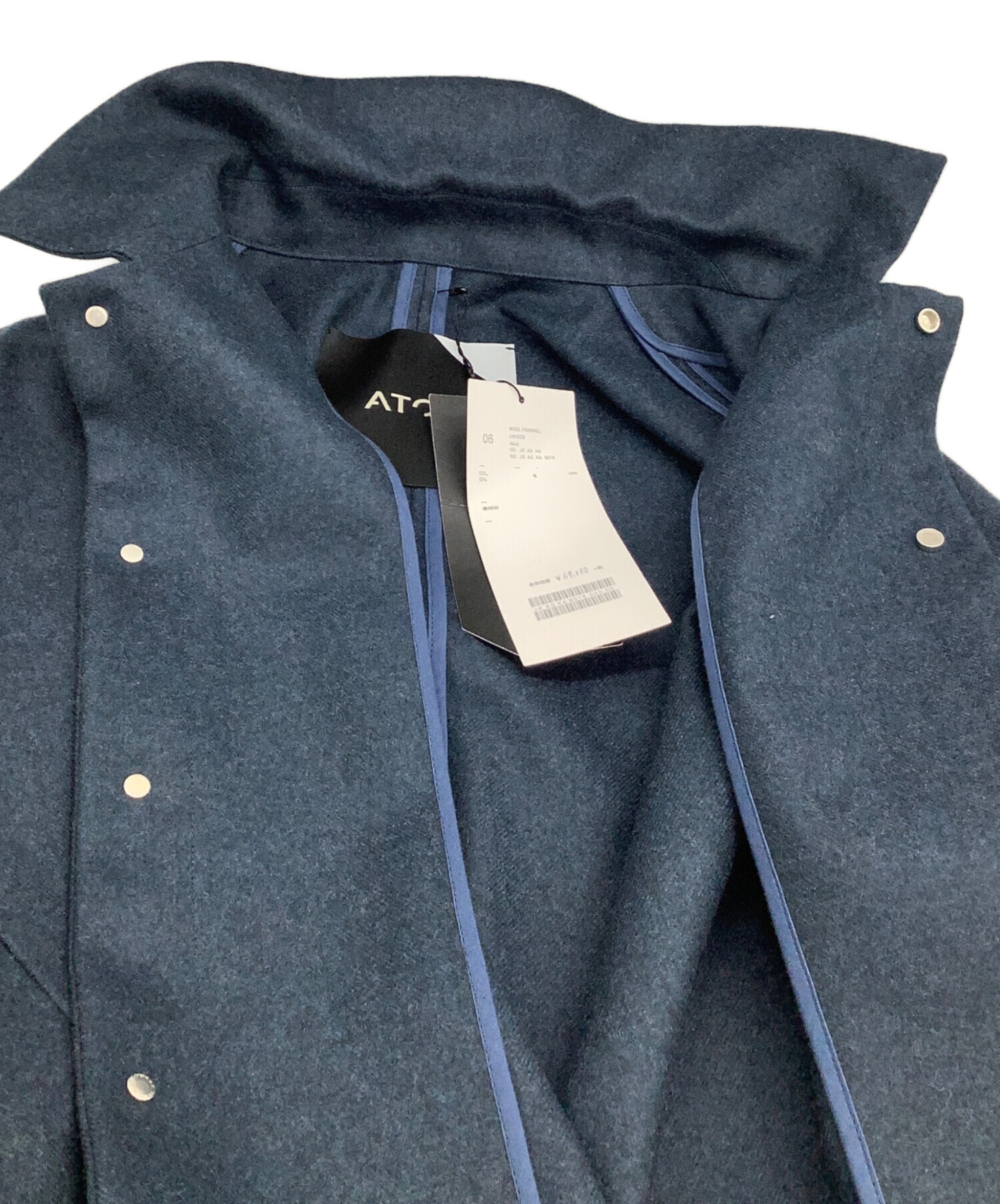 中古・古着通販】ATON (エイトン) ウールフランネルシャツジャケット WOOL FRANNEL 1stサンプル ネイビー  サイズ:06｜ブランド・古着通販 トレファク公式【TREFAC FASHION】スマホサイト