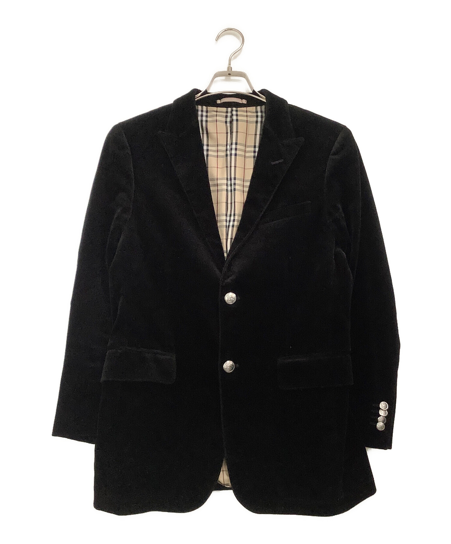 中古・古着通販】BURBERRY BLACK LABEL (バーバリーブラックレーベル) ベロアジャケット ブラック サイズ:S｜ブランド・古着通販  トレファク公式【TREFAC FASHION】スマホサイト