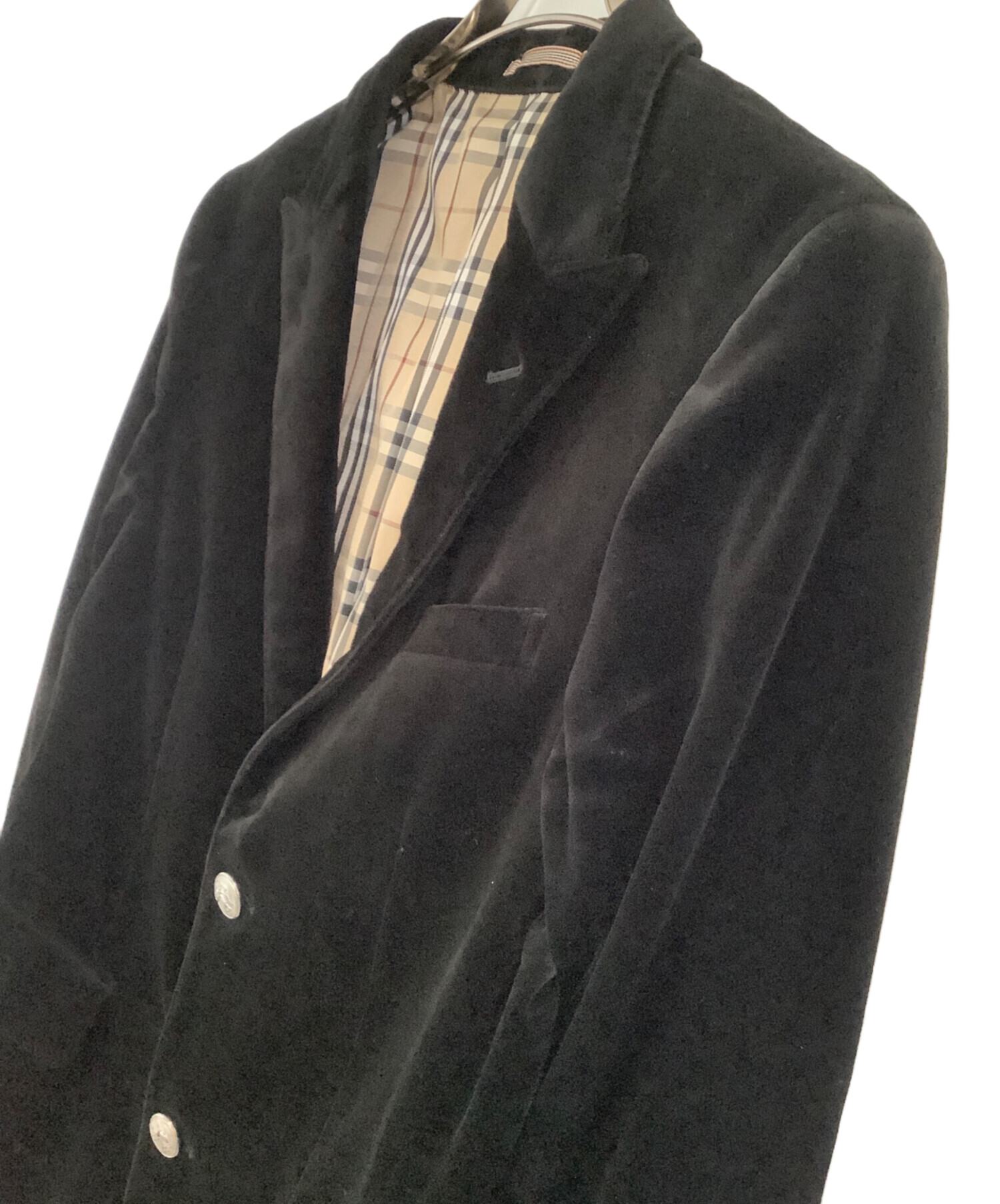 中古・古着通販】BURBERRY BLACK LABEL (バーバリーブラックレーベル) ベロアジャケット ブラック サイズ:S｜ブランド・古着通販  トレファク公式【TREFAC FASHION】スマホサイト