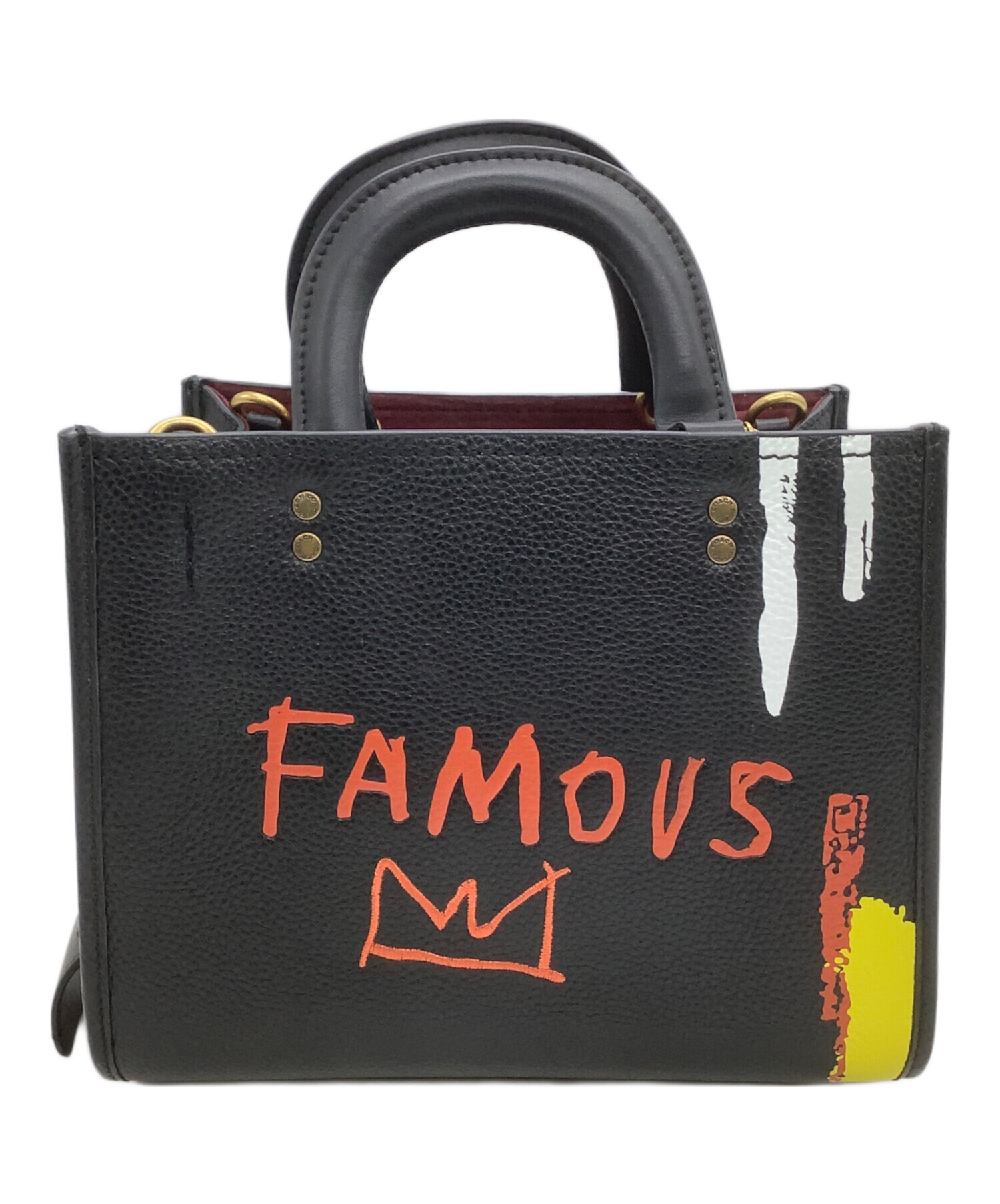 COACH (コーチ) Jean-Michel Basquiat (ジャン ミシェル バスキア) 2WAYハンドバッグ ローグ25 バスキアコラボ  ブラック