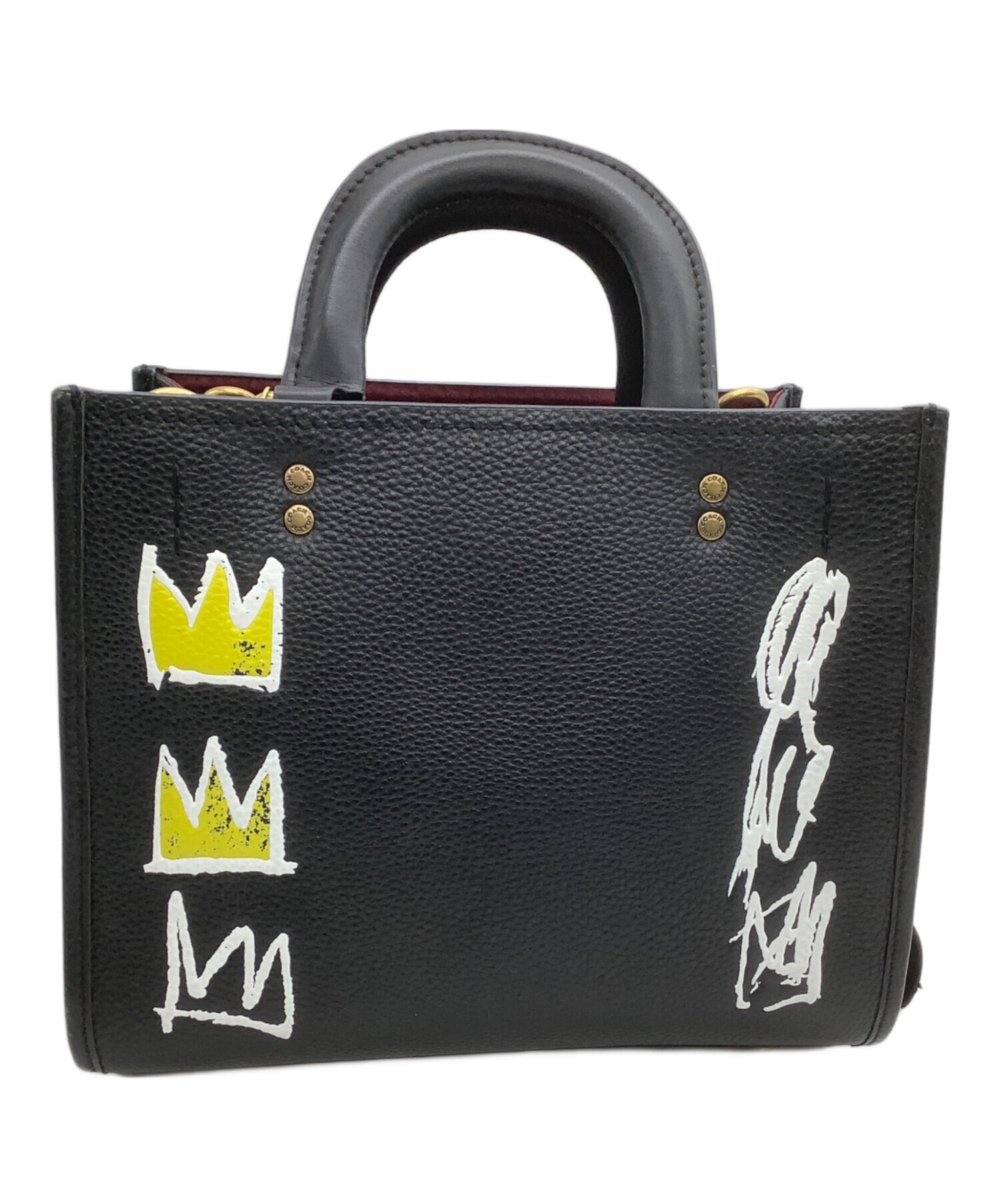 COACH (コーチ) Jean-Michel Basquiat (ジャン ミシェル バスキア) 2WAYハンドバッグ ローグ25 バスキアコラボ  ブラック