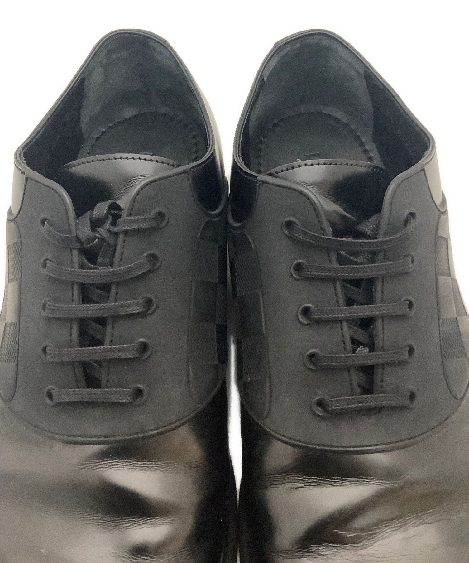 ルイヴィトン LOUIS VUITTON レザーシューズ ダミエ オックスフォード ビジネスシューズ シューズ 革靴 メンズ 9 1/2M(28cm相当) ブラック