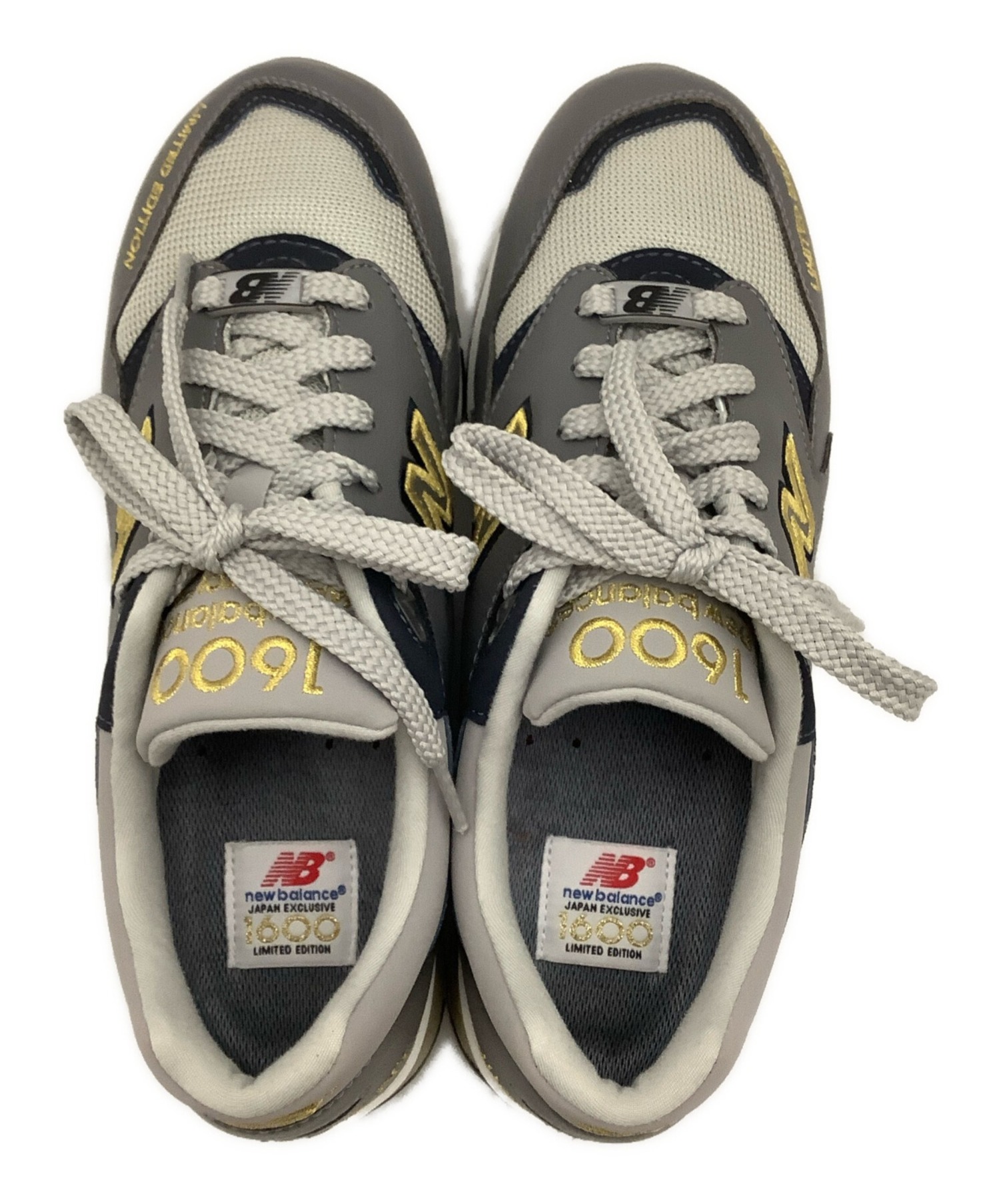 NEW BALANCE (ニューバランス) スニーカー グレー×イエロー サイズ:27.5cm