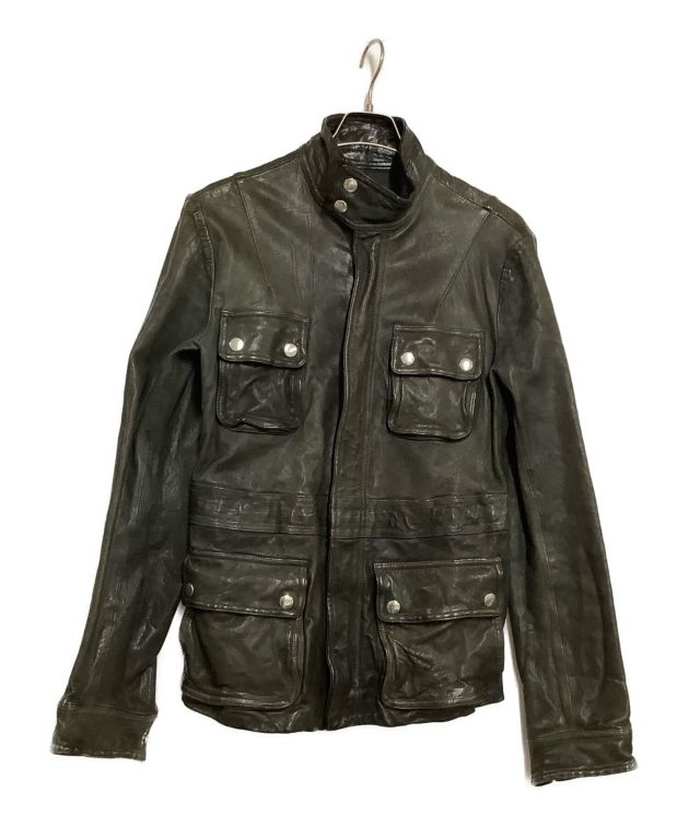 中古・古着通販】EMPORIO ARMANI (エンポリオアルマーニ) レザージャケット ブラック サイズ:46｜ブランド・古着通販  トレファク公式【TREFAC FASHION】スマホサイト