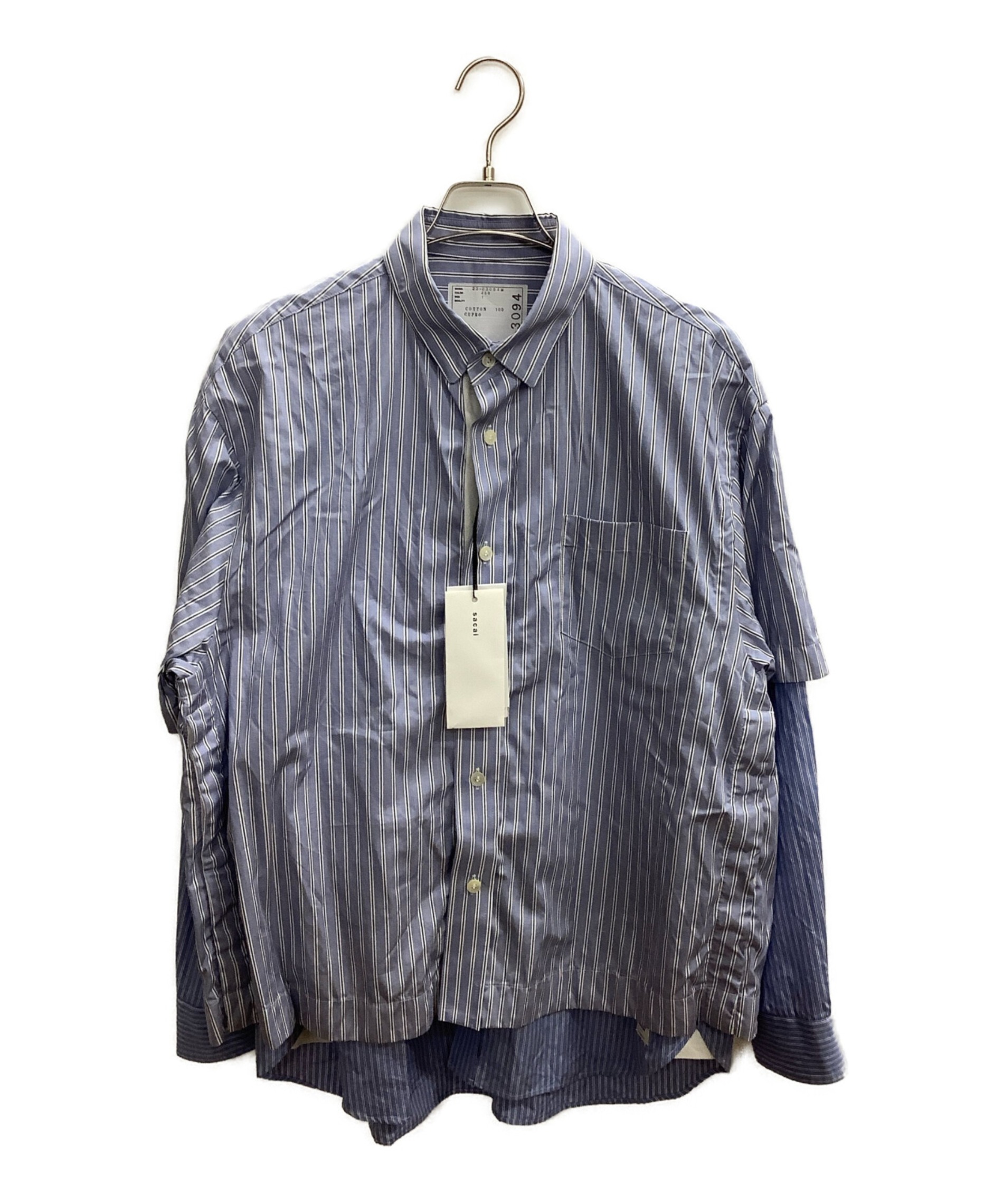 中古・古着通販】sacai (サカイ) Cotton Poplin L/S Shirt ブルー サイズ:1｜ブランド・古着通販  トレファク公式【TREFAC FASHION】スマホサイト