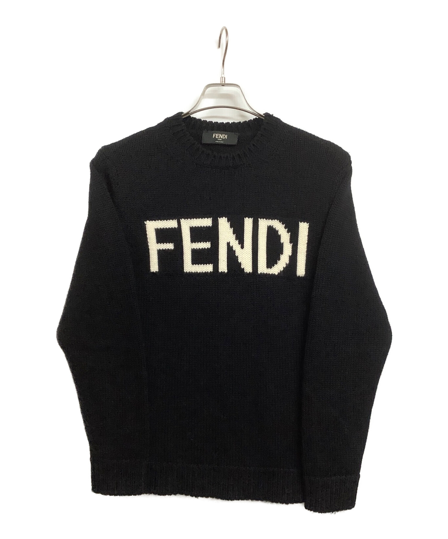 FENDI (フェンディ) ロゴニット ブラック サイズ:46 (M)