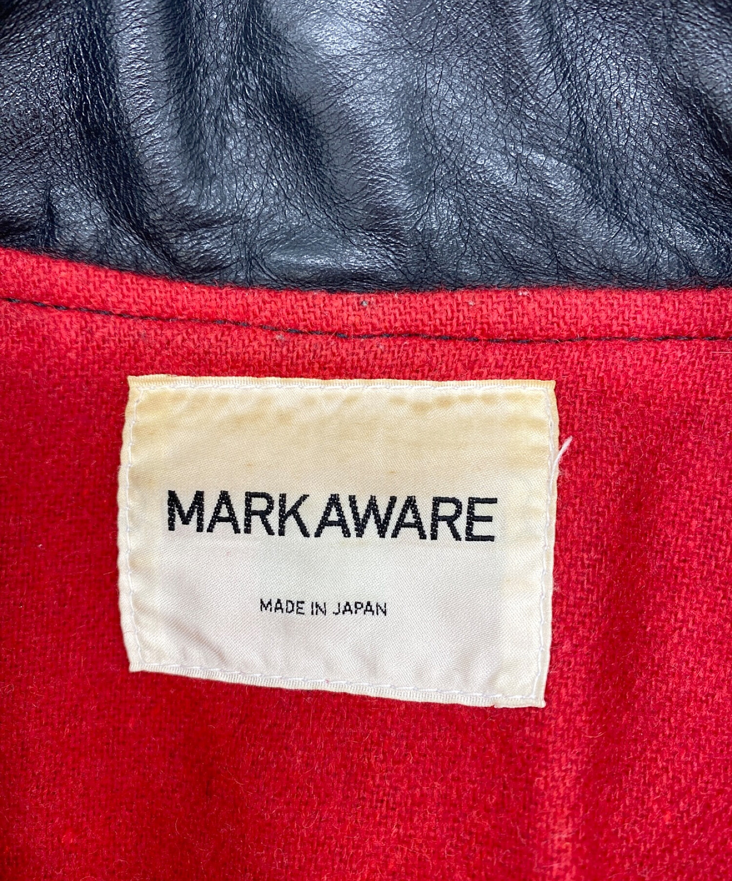 MARKAWARE (マーカウェア) ホースハイドダブルライダースジャケット ブラック サイズ:2