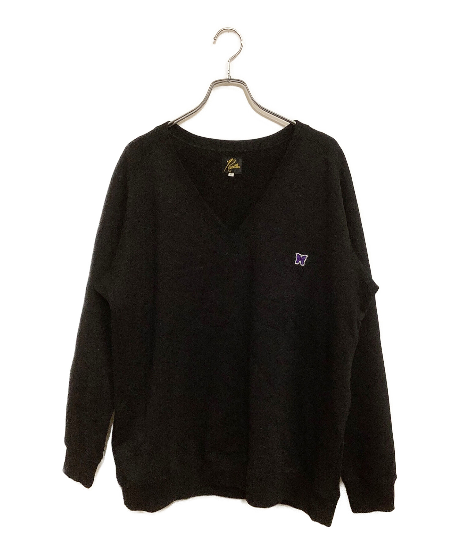 中古・古着通販】Needles (ニードルズ) L/S V NECK SWEAT ブラック