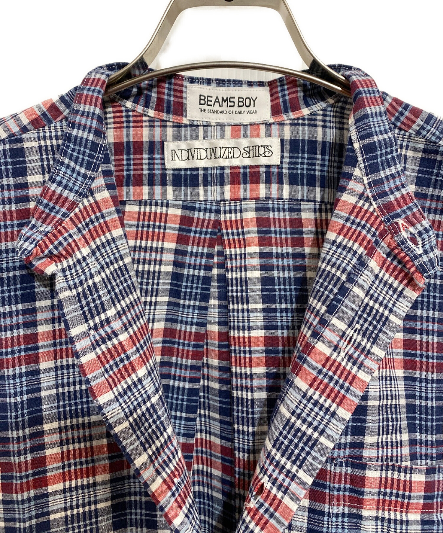 中古・古着通販】BEAMS BOY (ビームスボーイ) INDIVIDUALIZED SHIRTS (インディビジュアライズドシャツ) バンドカラー シャツワンピース ネイビー サイズ:SIZE FREE｜ブランド・古着通販 トレファク公式【TREFAC FASHION】スマホサイト