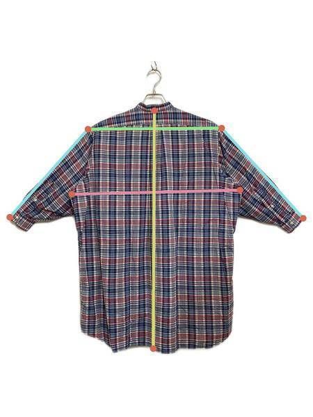 【中古・古着通販】BEAMS BOY (ビームスボーイ) INDIVIDUALIZED SHIRTS (インディビジュアライズドシャツ) バンドカラー シャツワンピース ネイビー サイズ:SIZE FREE｜ブランド・古着通販 トレファク公式【TREFAC FASHION】スマホサイト