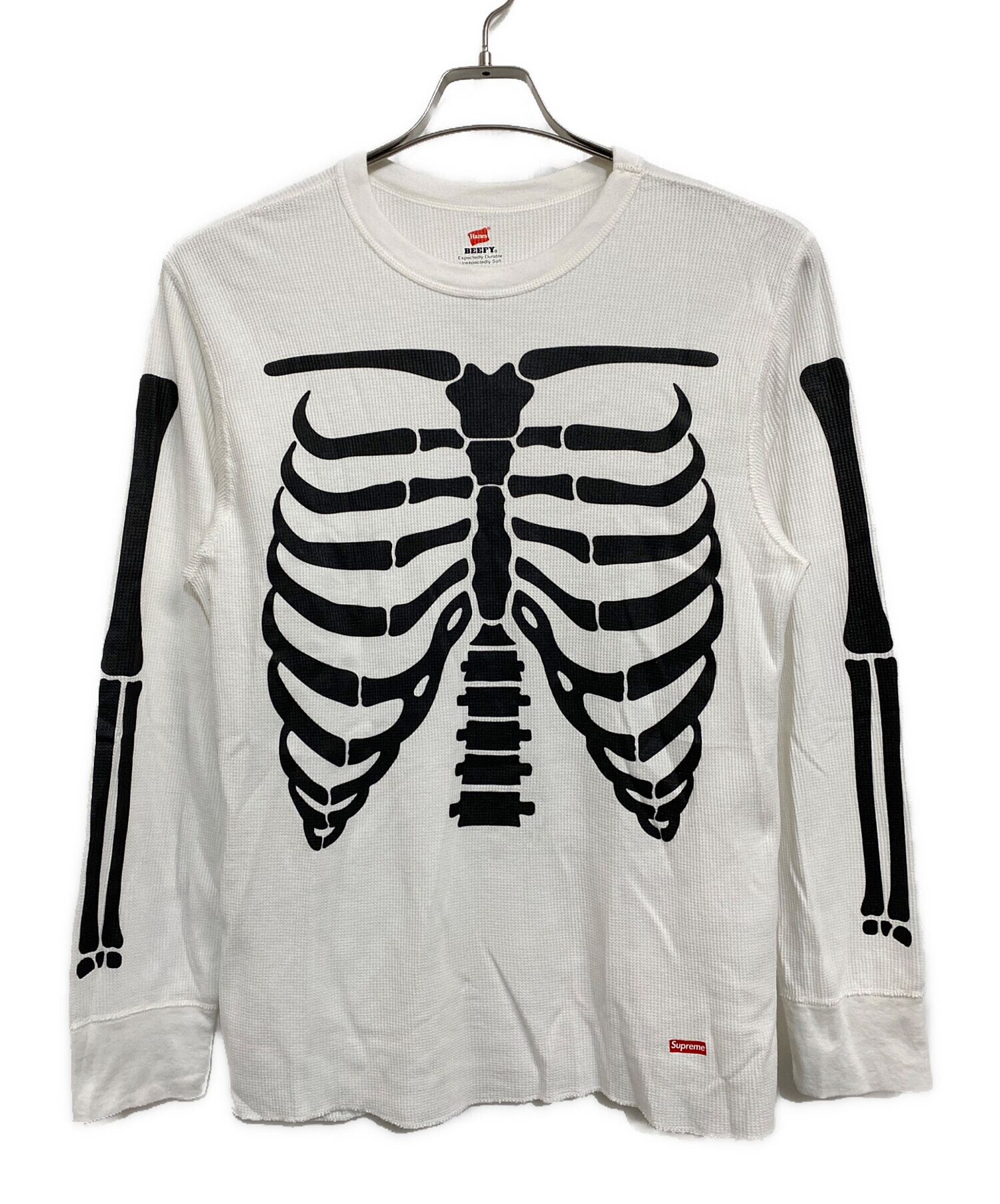 SUPREME (シュプリーム) Hanes Bones Thermal Crew ホワイト×ブラック サイズ:SIZE L