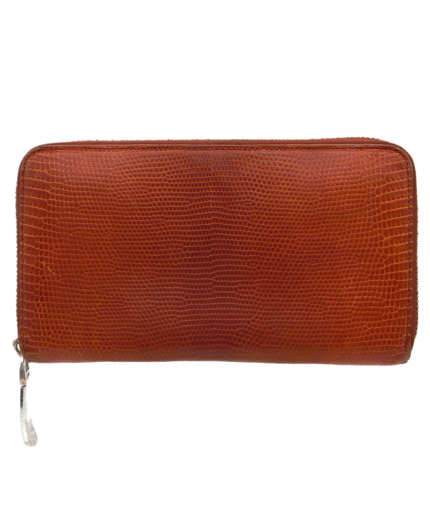 PELLE MORBIDA (ペッレモルビダ) ラウンドジップ財布 オレンジ ブラウン サイズ:11×20cm
